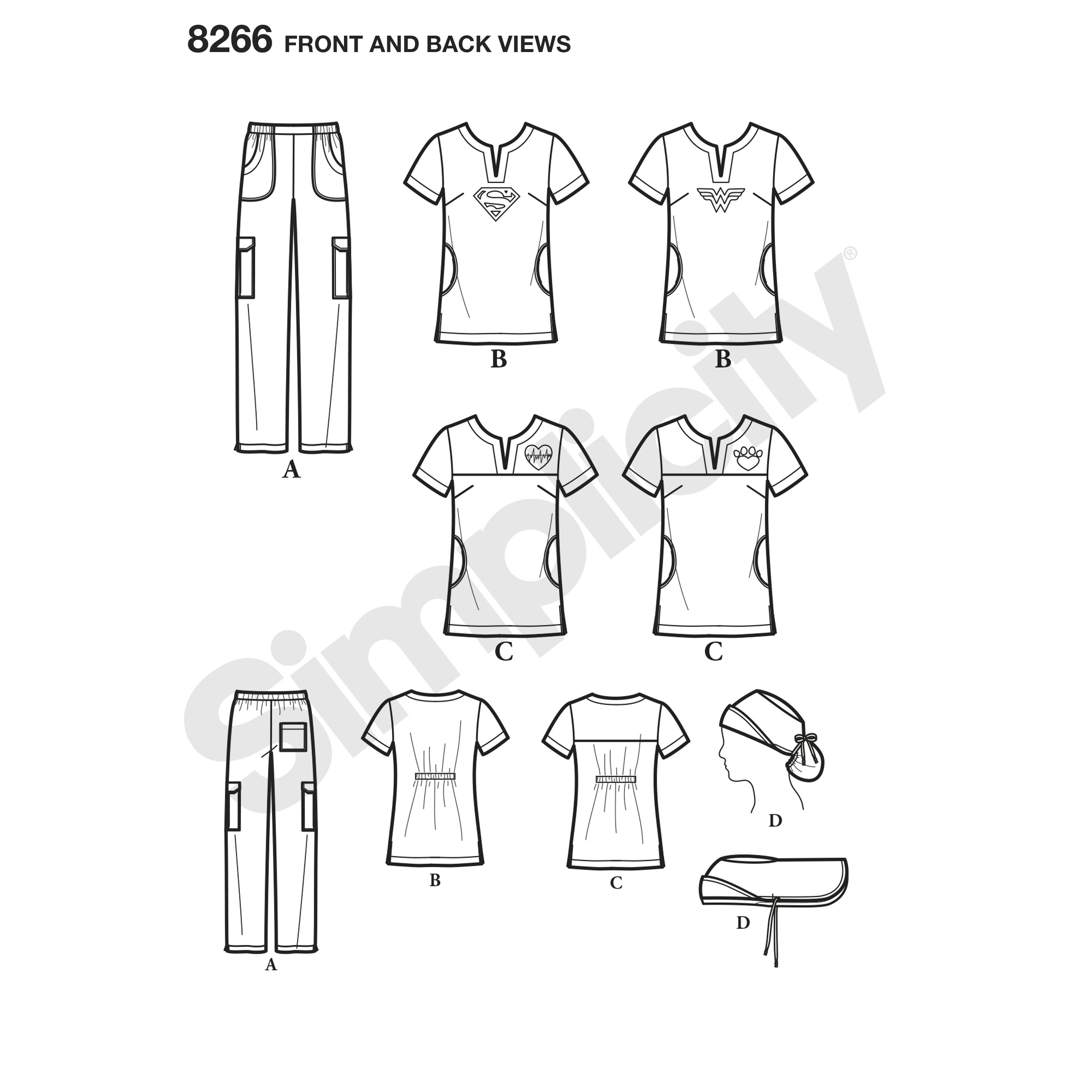 Simplicity Simplicity Pattern 8266 Misses' Easy to Sew Scrubs with ...