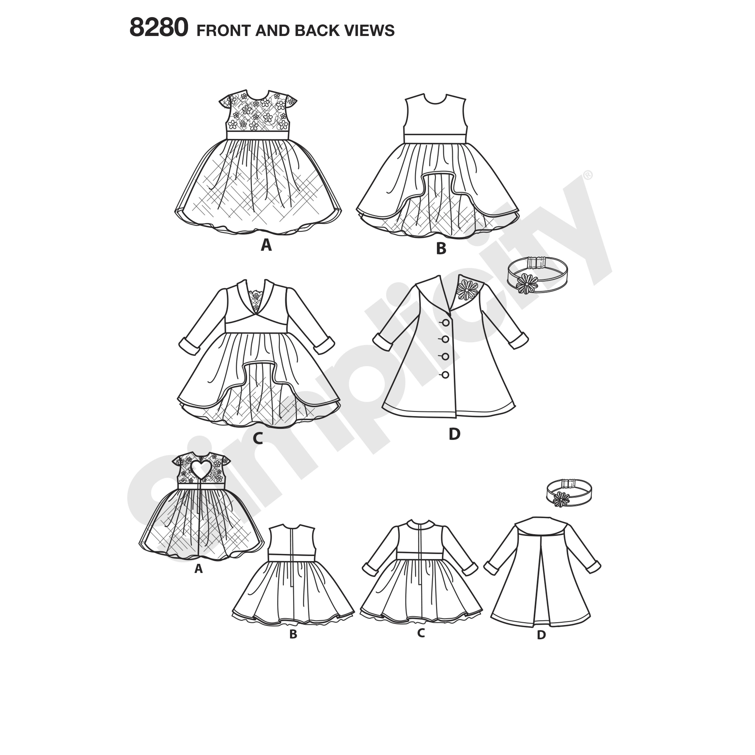 Simplicity Simplicity Pattern 8280 American Girl 18 Doll Clothes