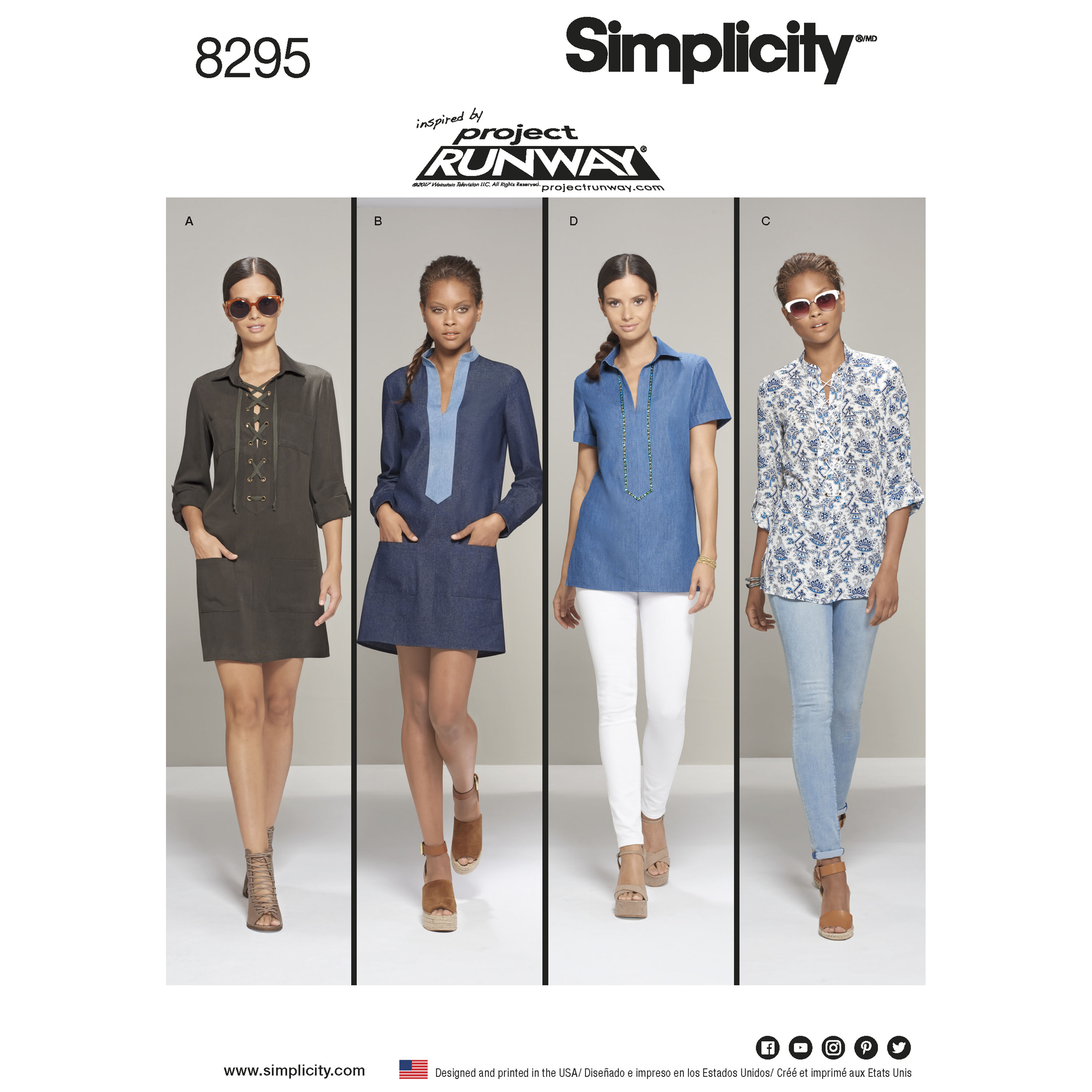 Simplicity 8295 Misses' Tunic or Dress Inspired by Project Runway