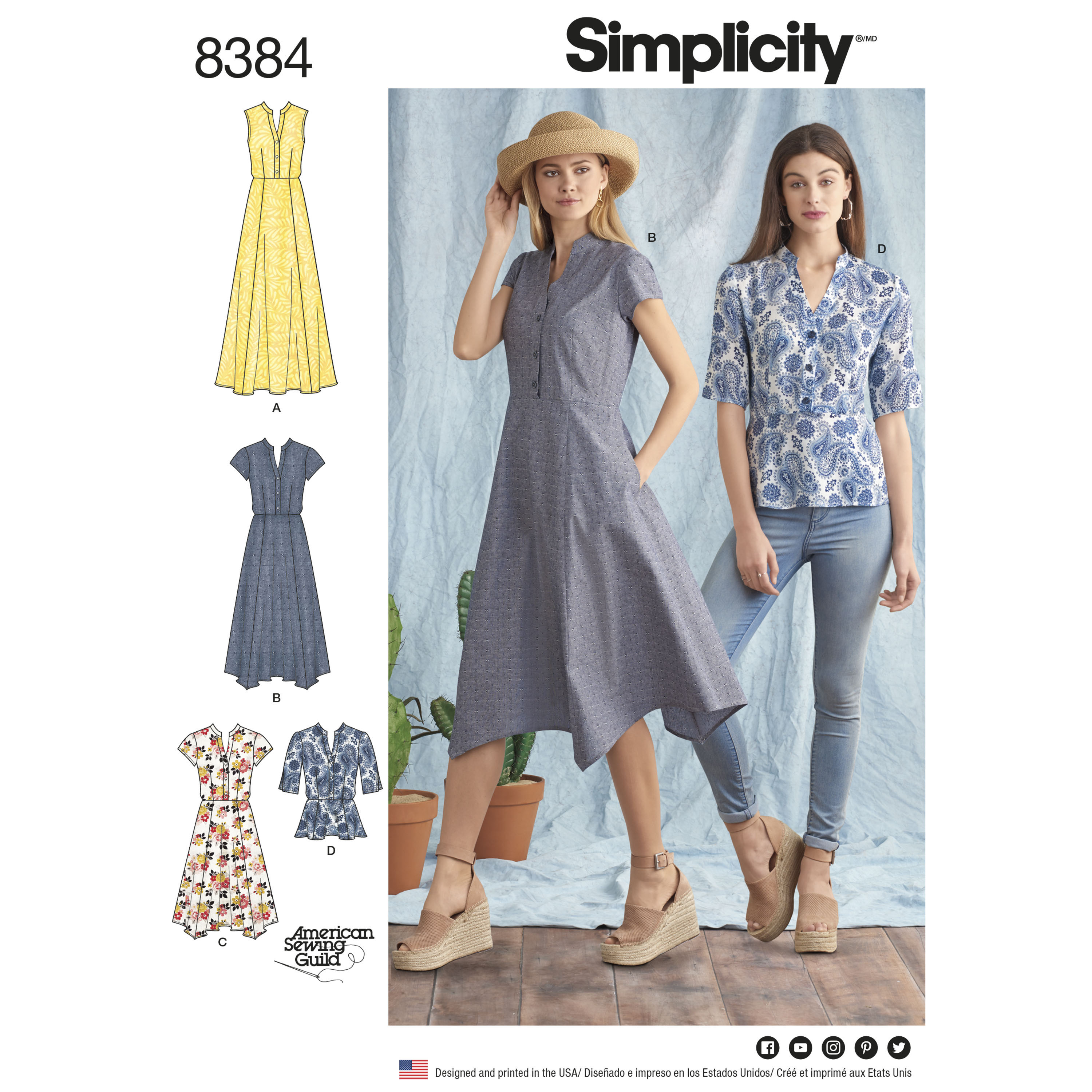 Simplicity 8384 Misses' Dress with Length Variations and Top