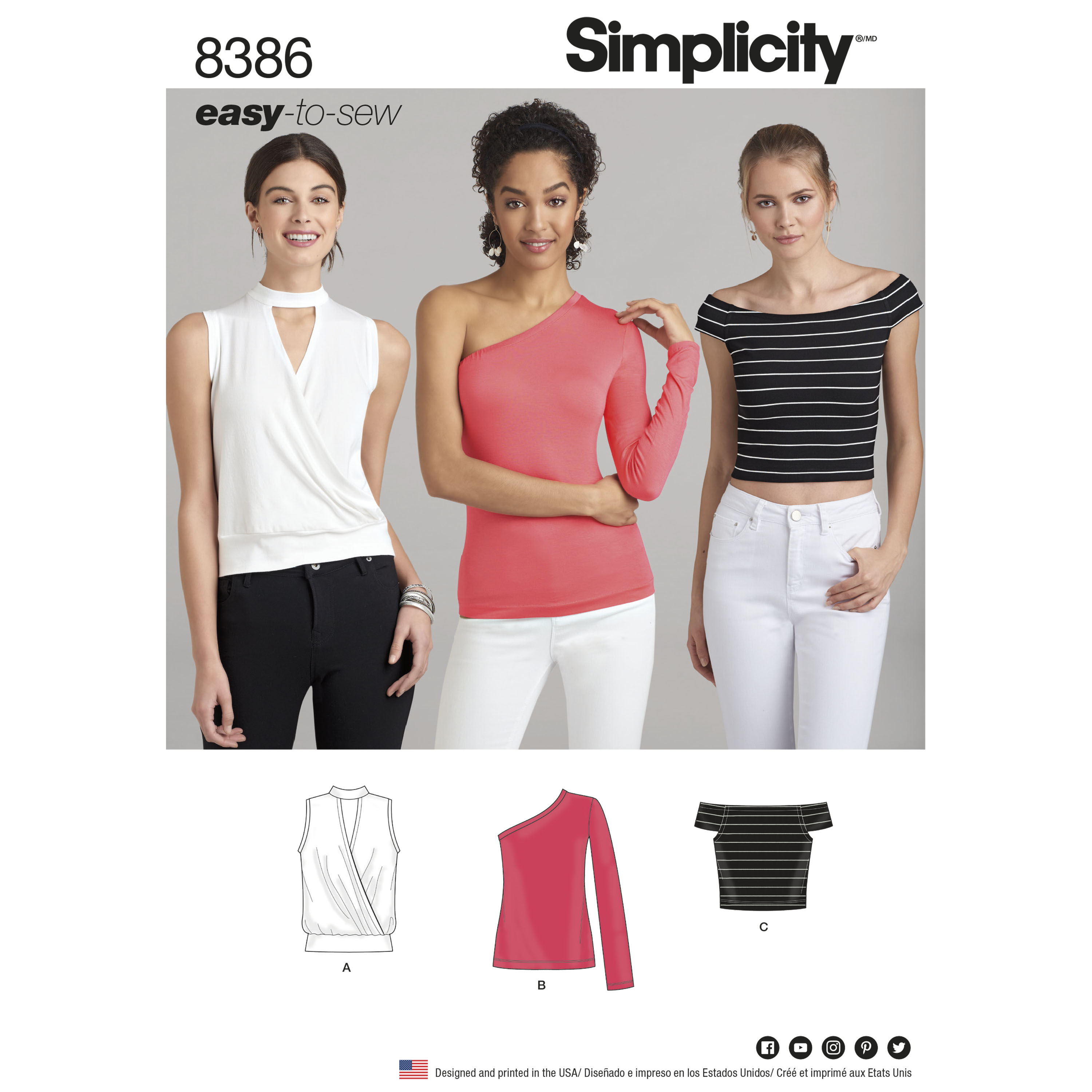 Simplicity 8386 Misses' Knit Top