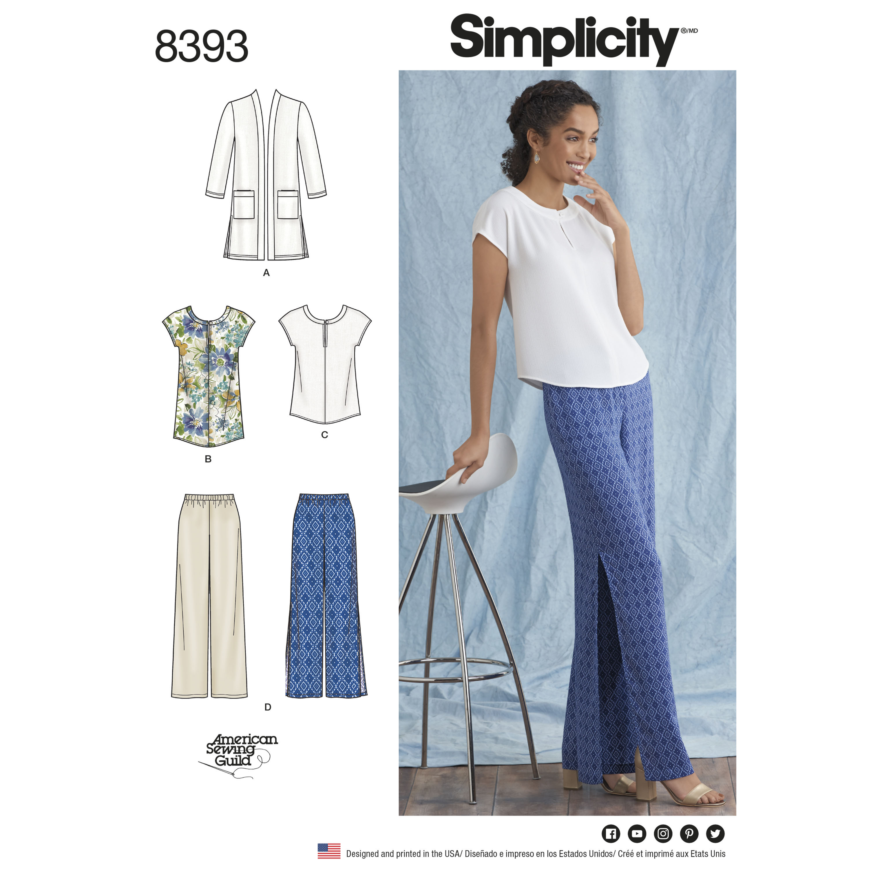 Simplicity 8393 Misses' and Plus Size Pants, Tunic or Top, and Knit ...