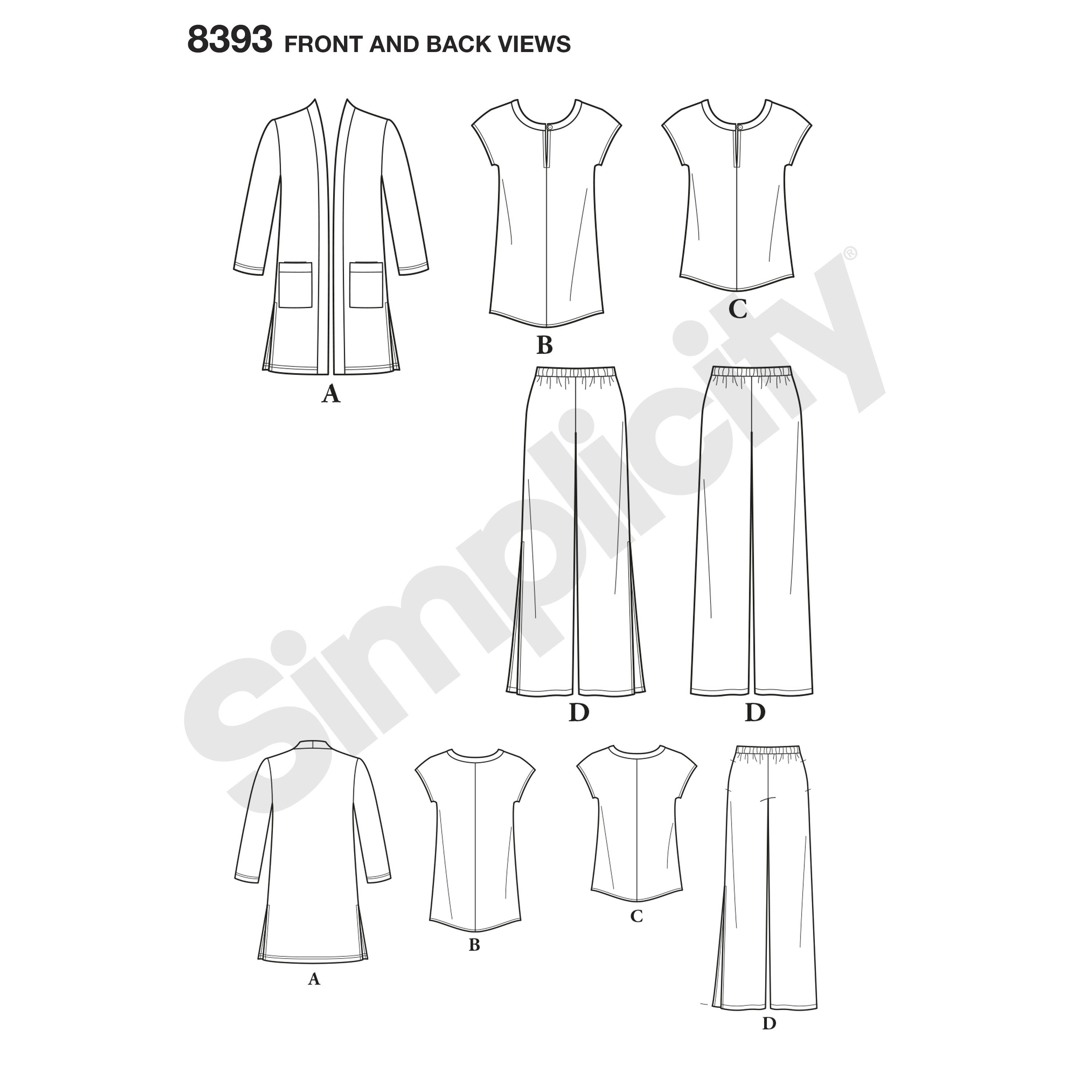 Simplicity 8393 Misses' and Plus Size Pants, Tunic or Top, and Knit ...