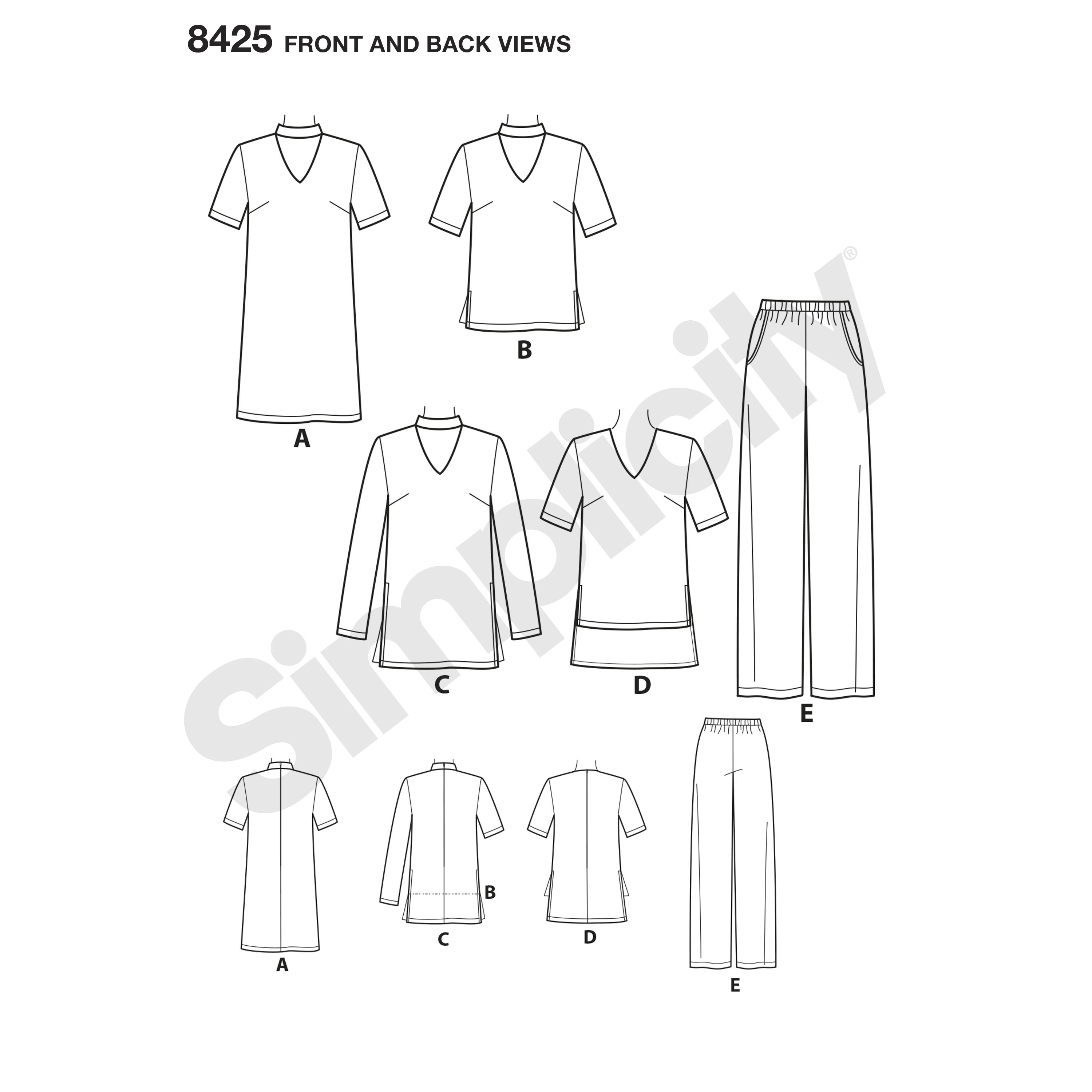 Simplicity 8425 Misses & Petite Choker Collar Dress, Tunic and Top with ...