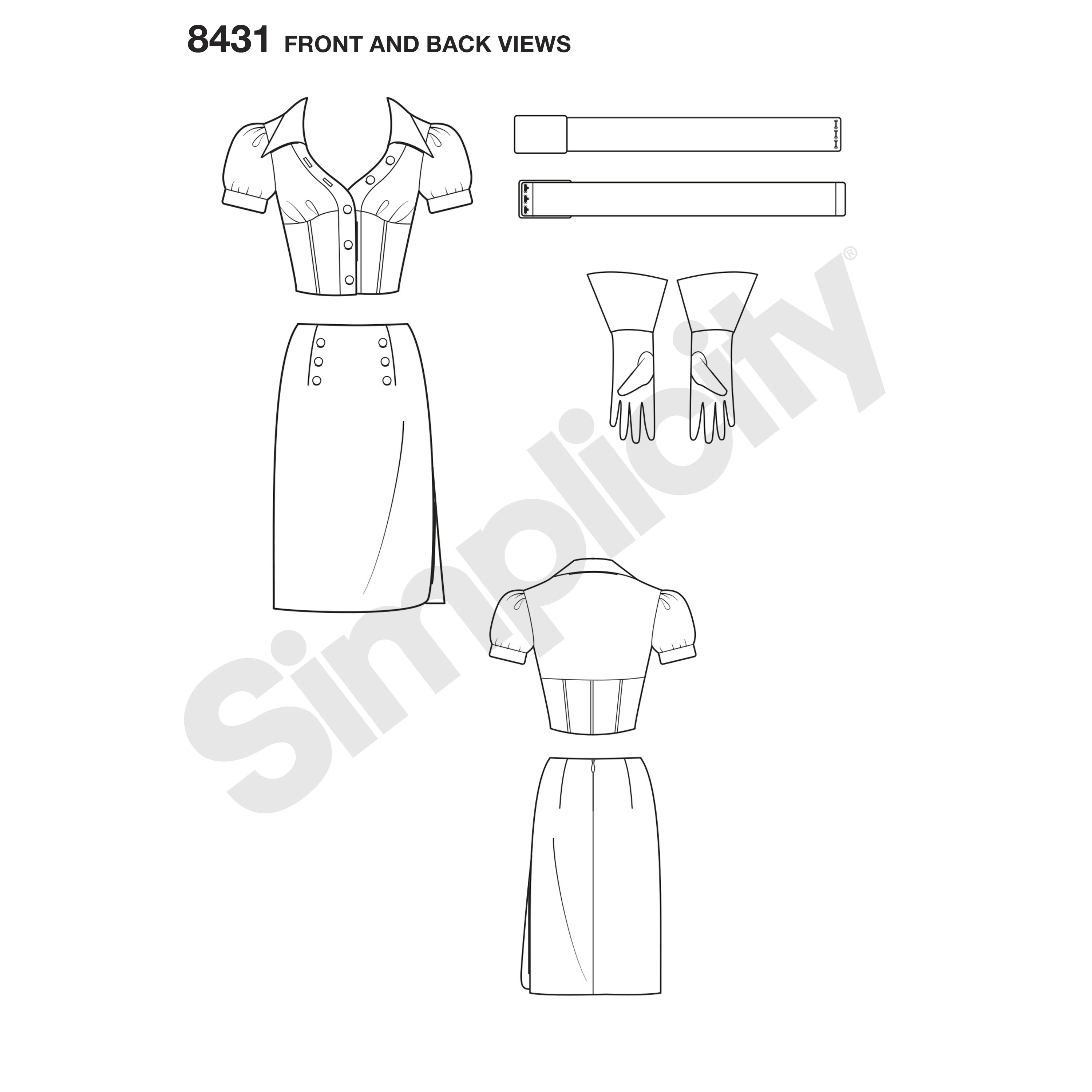 Bianco Simplicity 8431 H5  6 – 8-10 – 12 – 14 Carta cartamodello DC Bombshell Costume Nero Canarie 22.21 x 15.21 x 1.21 cm 