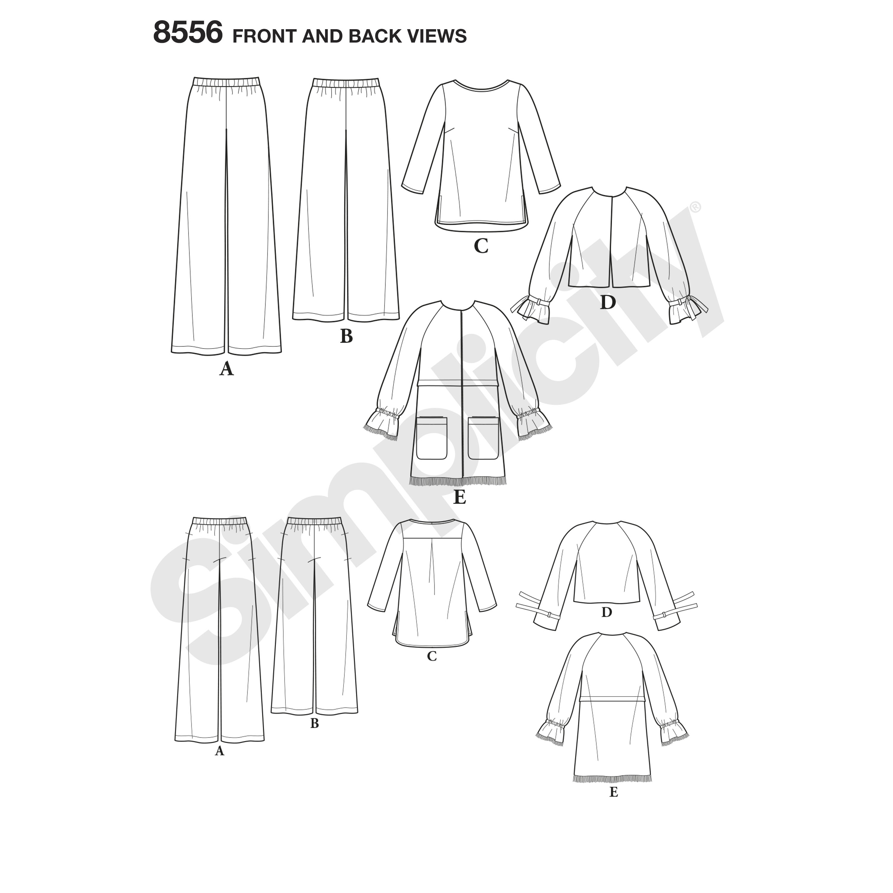 Simplicity Simplicity Pattern 8556 Misses' Easy to Sew Separates