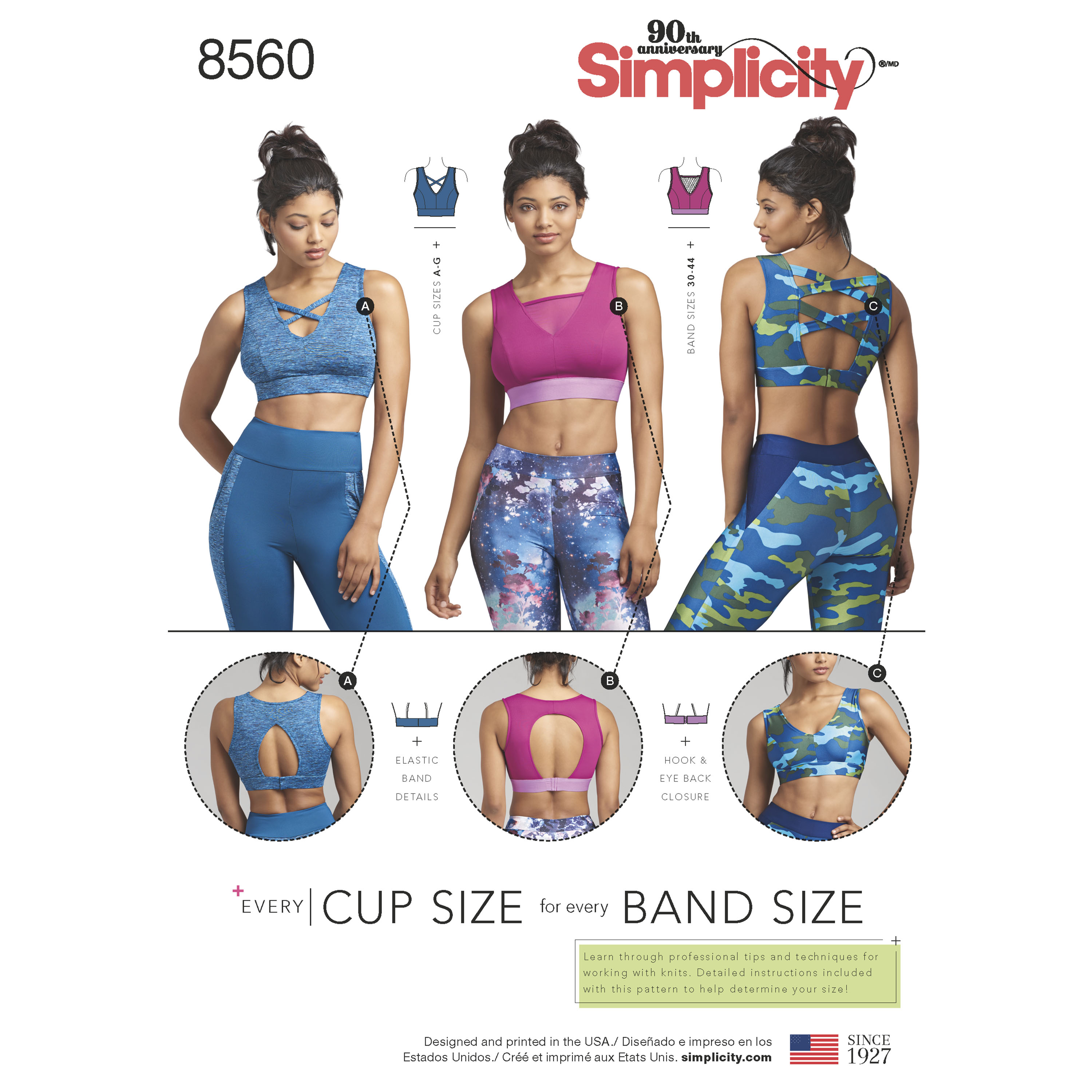 Shop Printed Sports Bra with Elasticated Criss Cross Straps Online