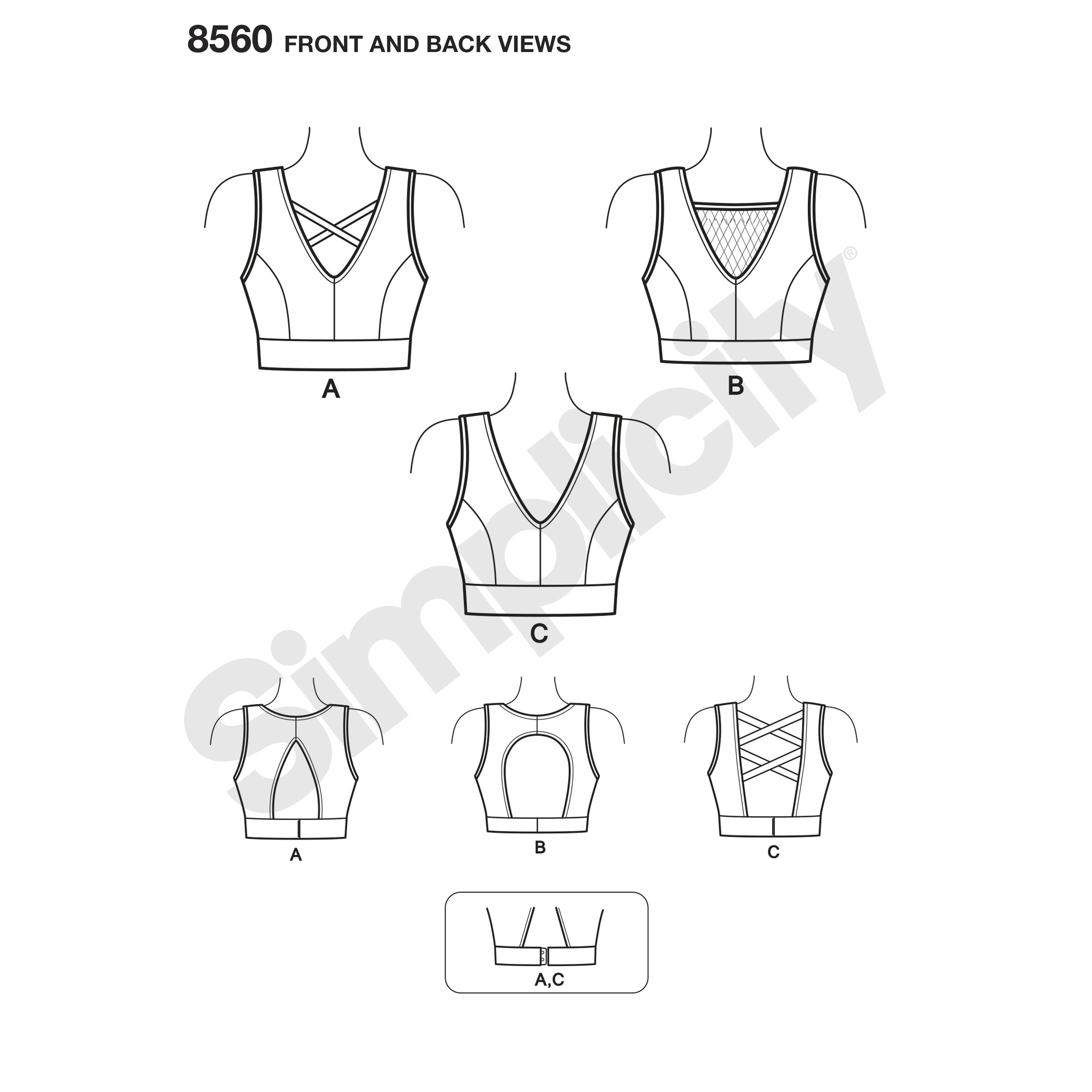 Simplicity Misses' Knit Sports Bra Pattern 8560  Sports bra sewing  pattern, Sports bra pattern, Bra sewing pattern