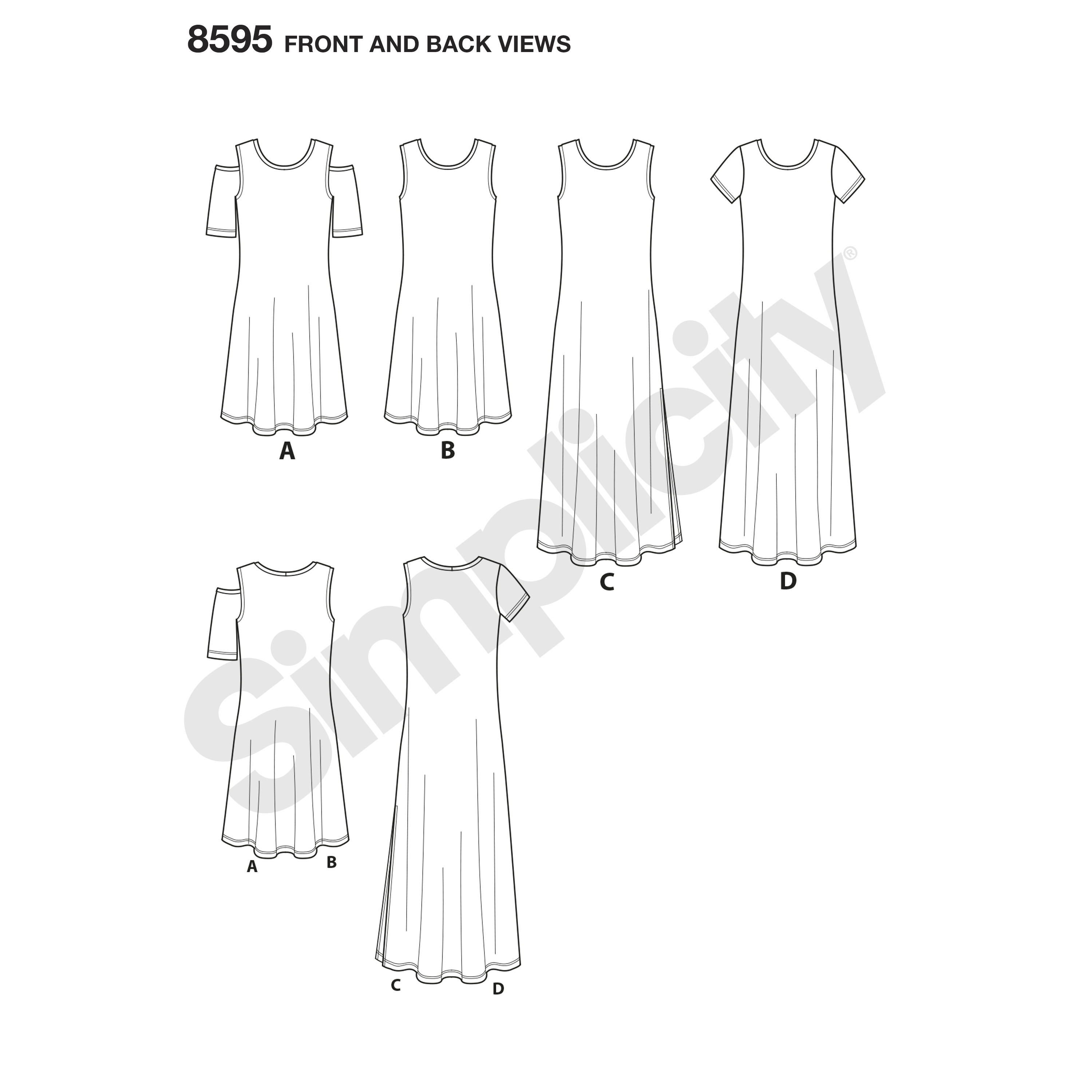 Simplicity 8595 Misses Knit Dresses