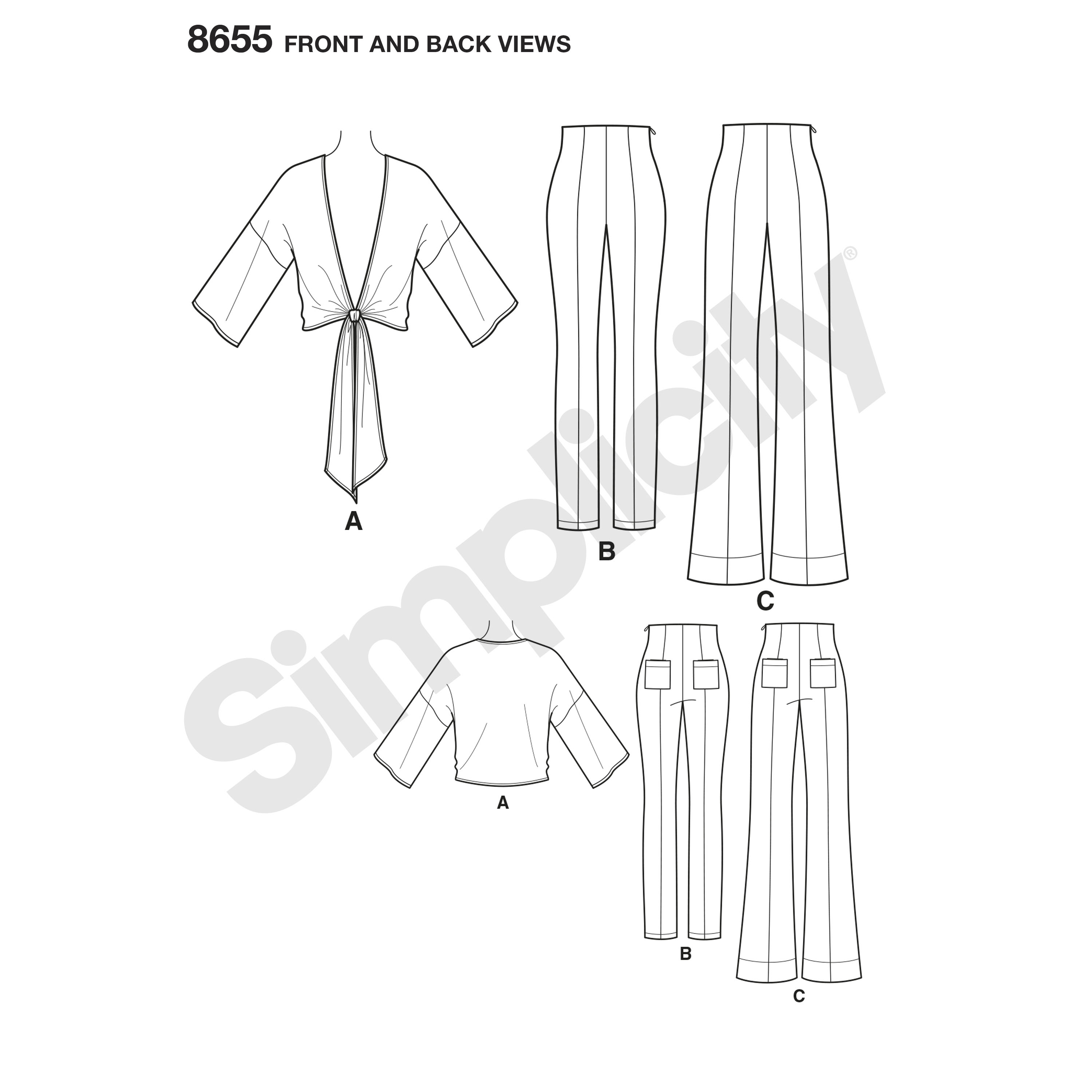 Simplicity 8655 Mimi G High Waisted Pants and Tie Top