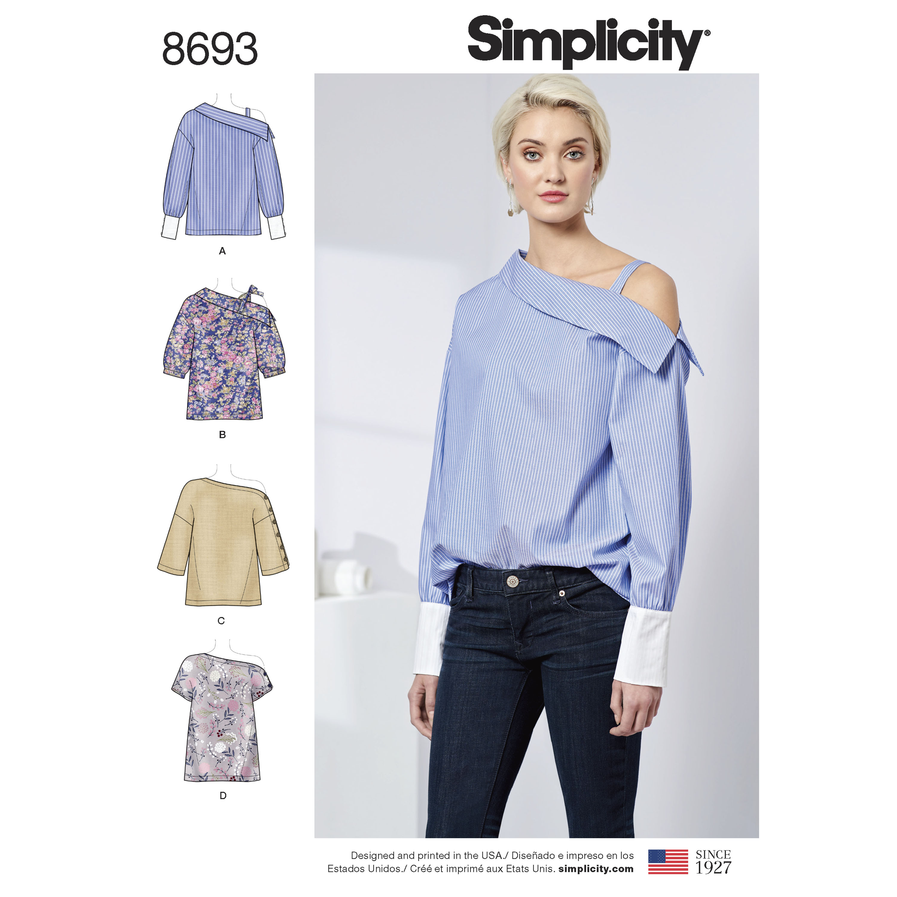 Simplicity 8693 Misses One Shoulder Top Uncut Sewing Pattern Size 16 18 20 22 