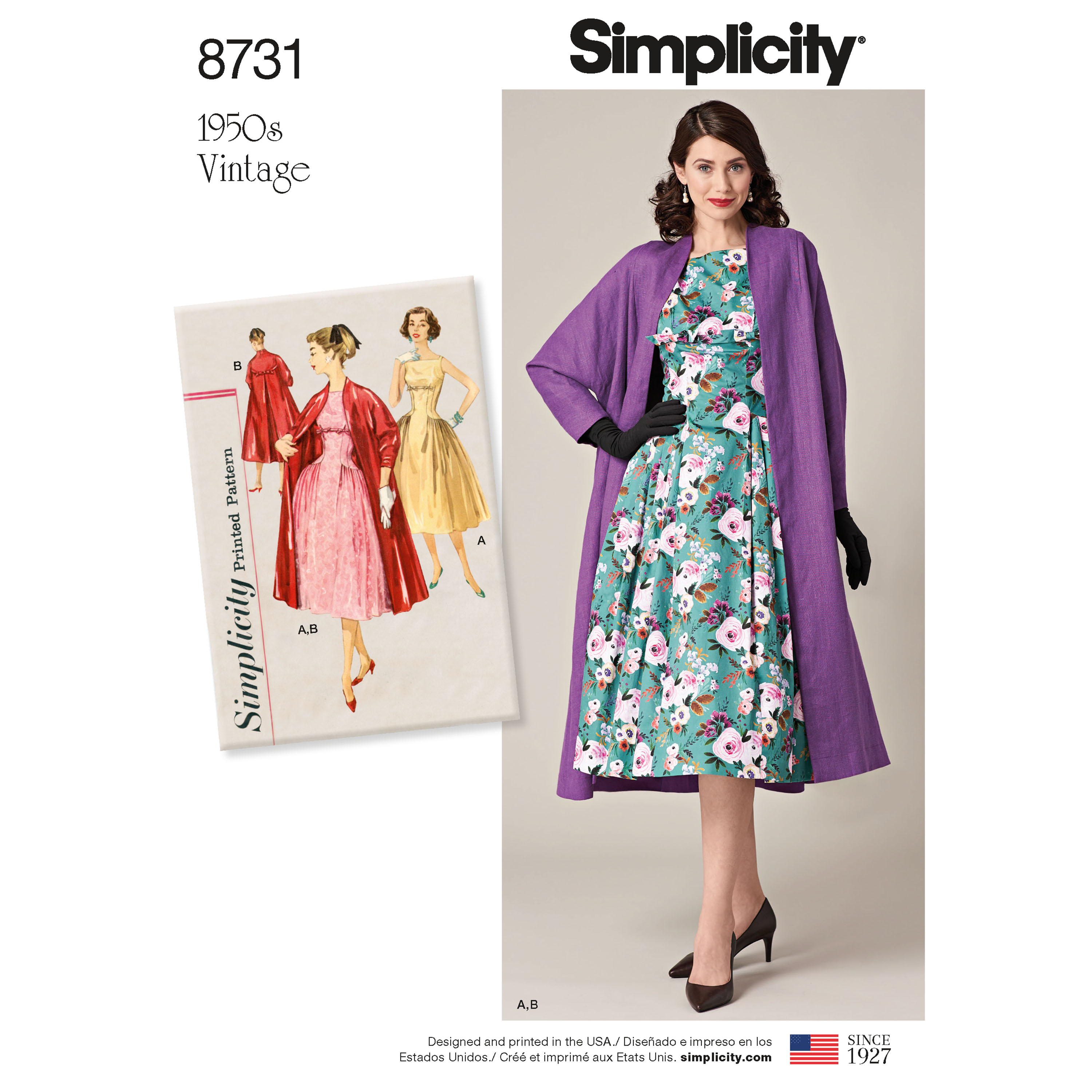 Simplicity Sewing Pattern 50s 4418 Girl's Coat in Two Lengths Size 12