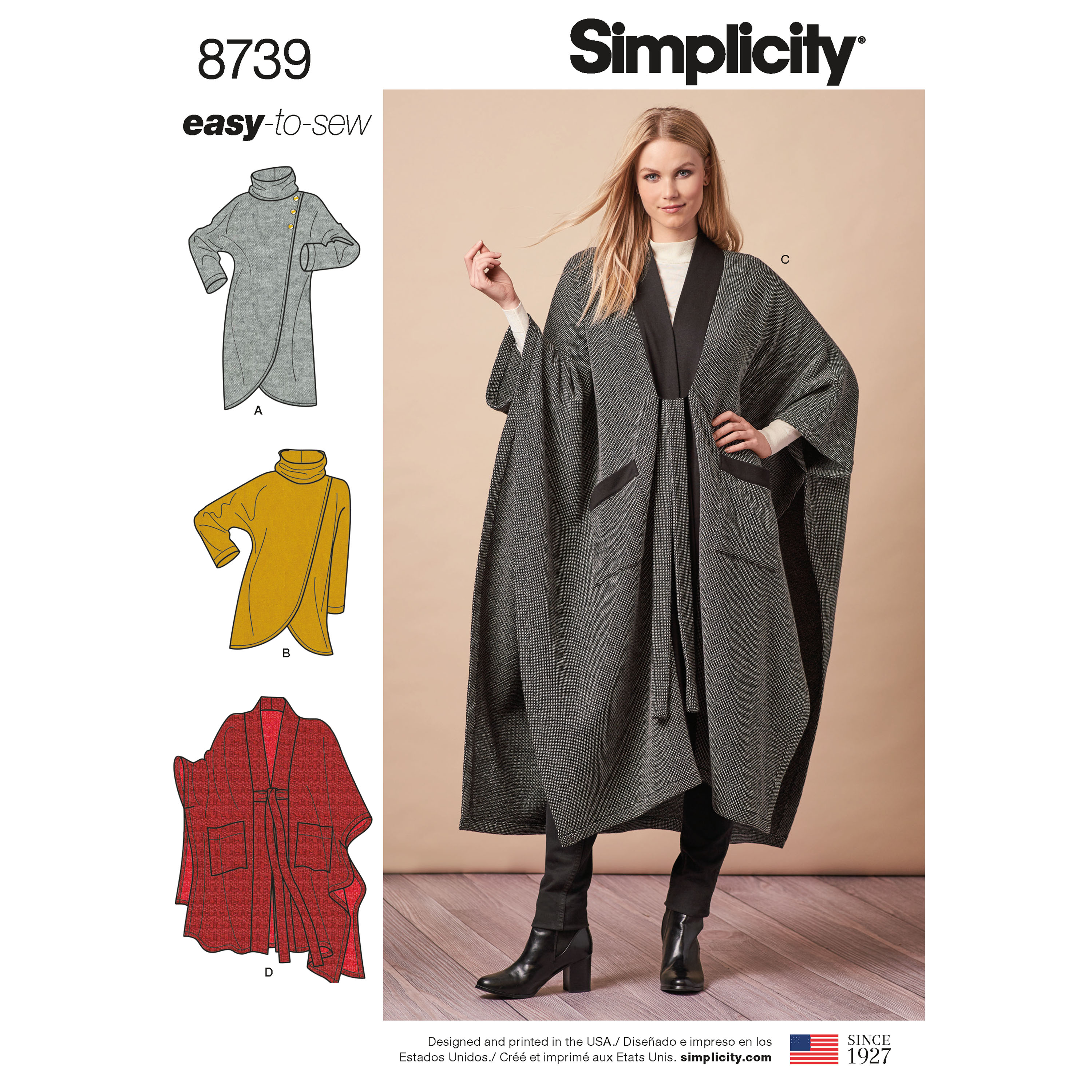 Simplicity femme Easy sewing pattern 8173 Polaire Poncho Wraps simplicité - 81... 