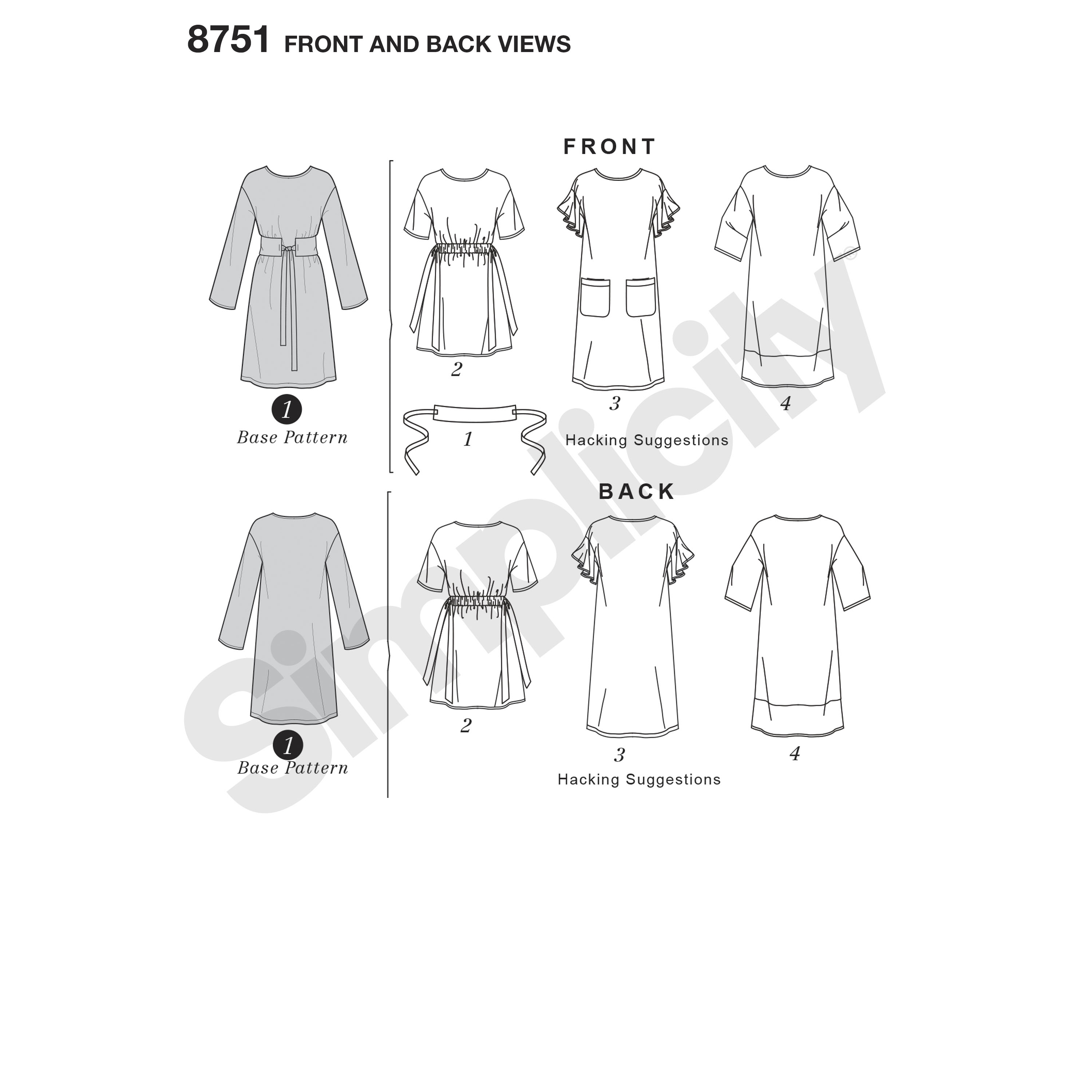 Simplicity 8751 Misses' Dress with Options for Design Hacking