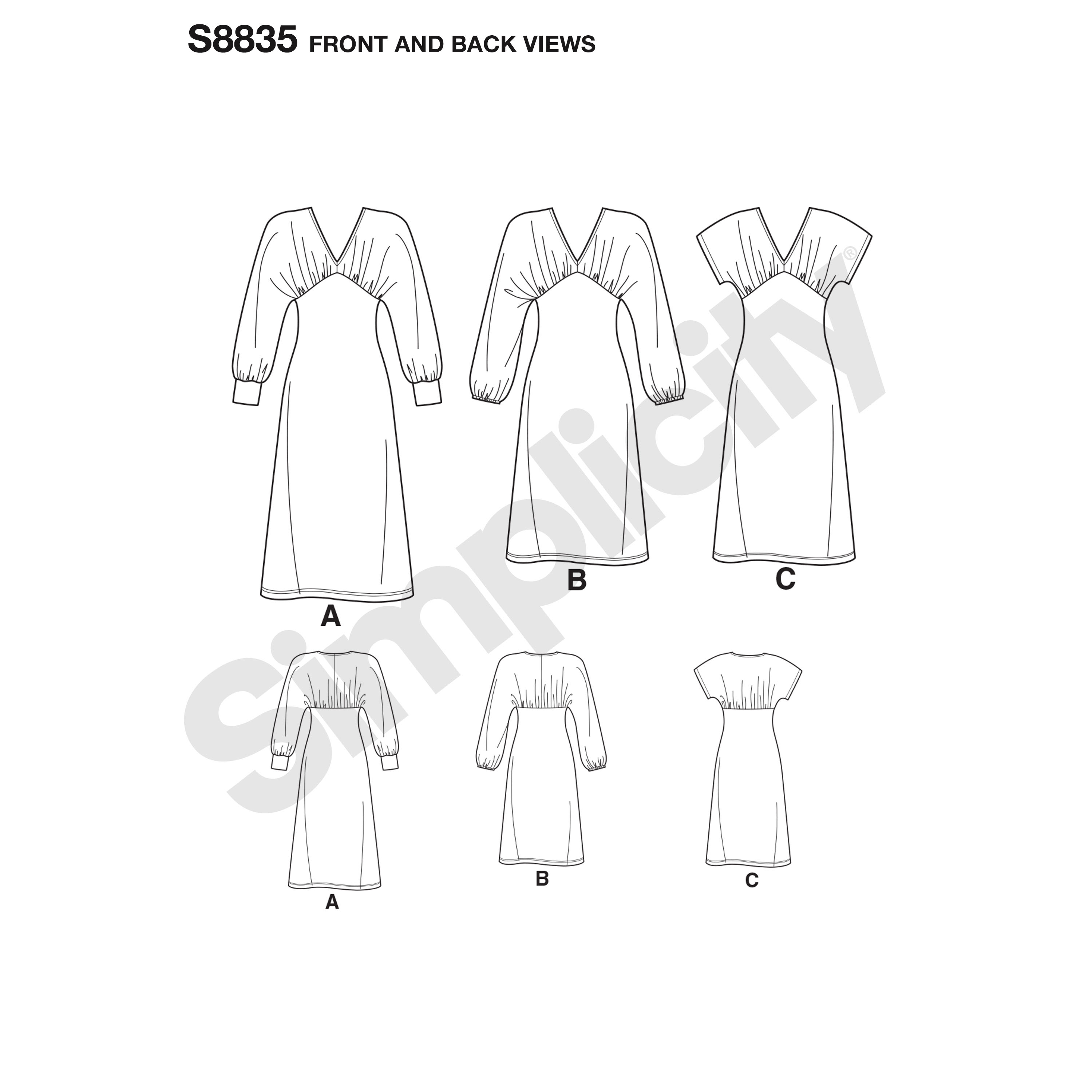 Simplicity 8835 Misses' Knit Dress