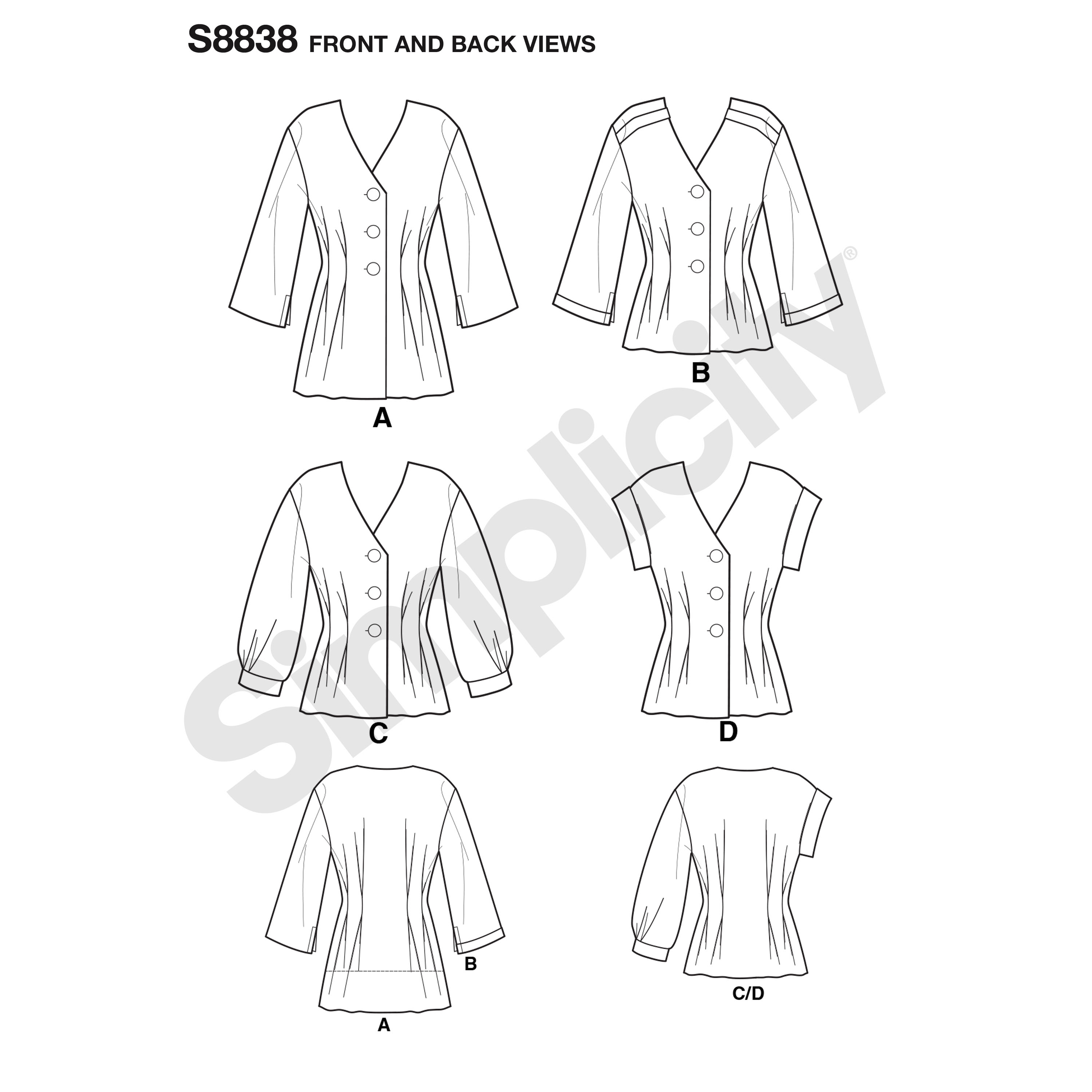 Simplicity 8838 Misses'/Miss Petite Shirt