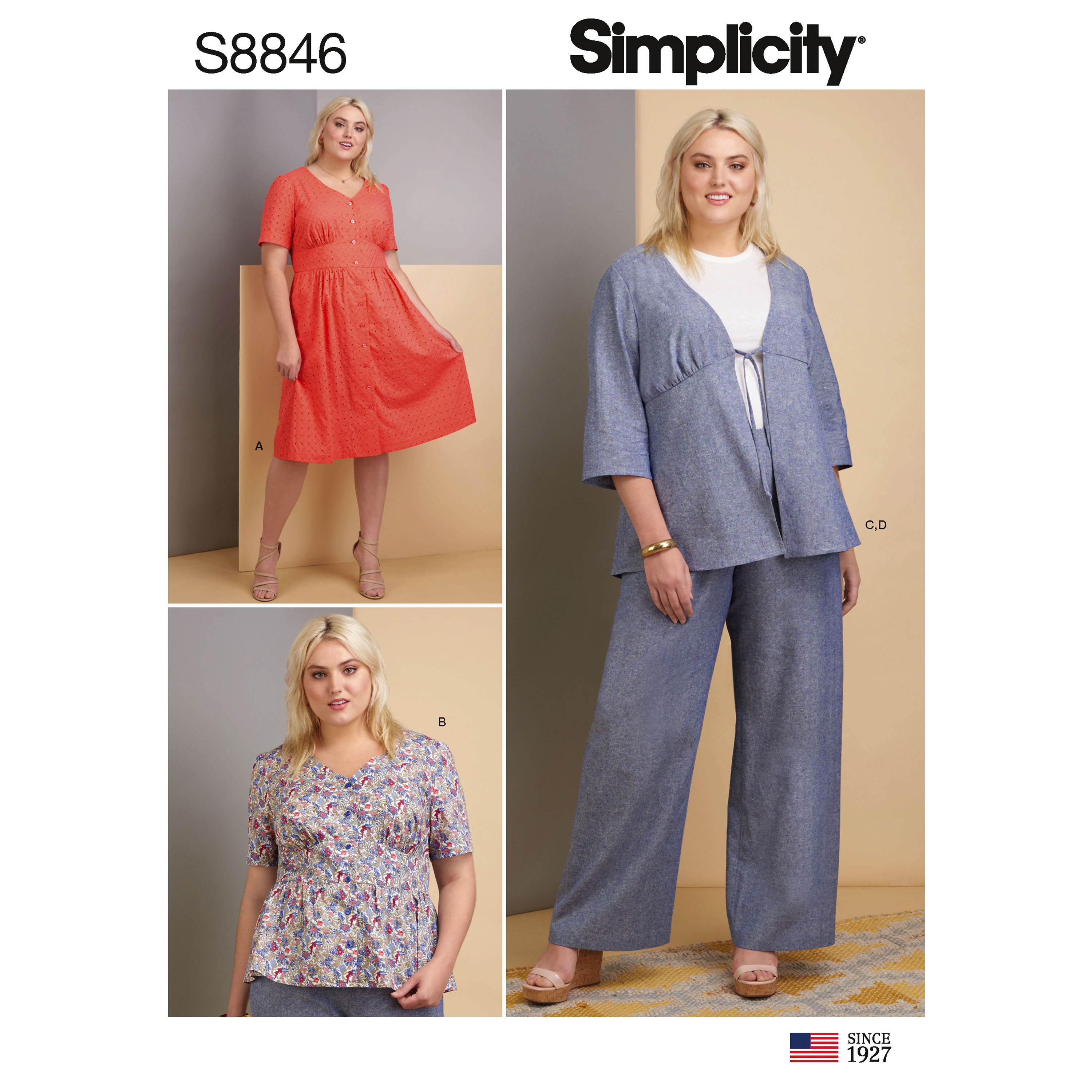 Simplicity 8846 Misseswomens Dress Top Pants And Jacket