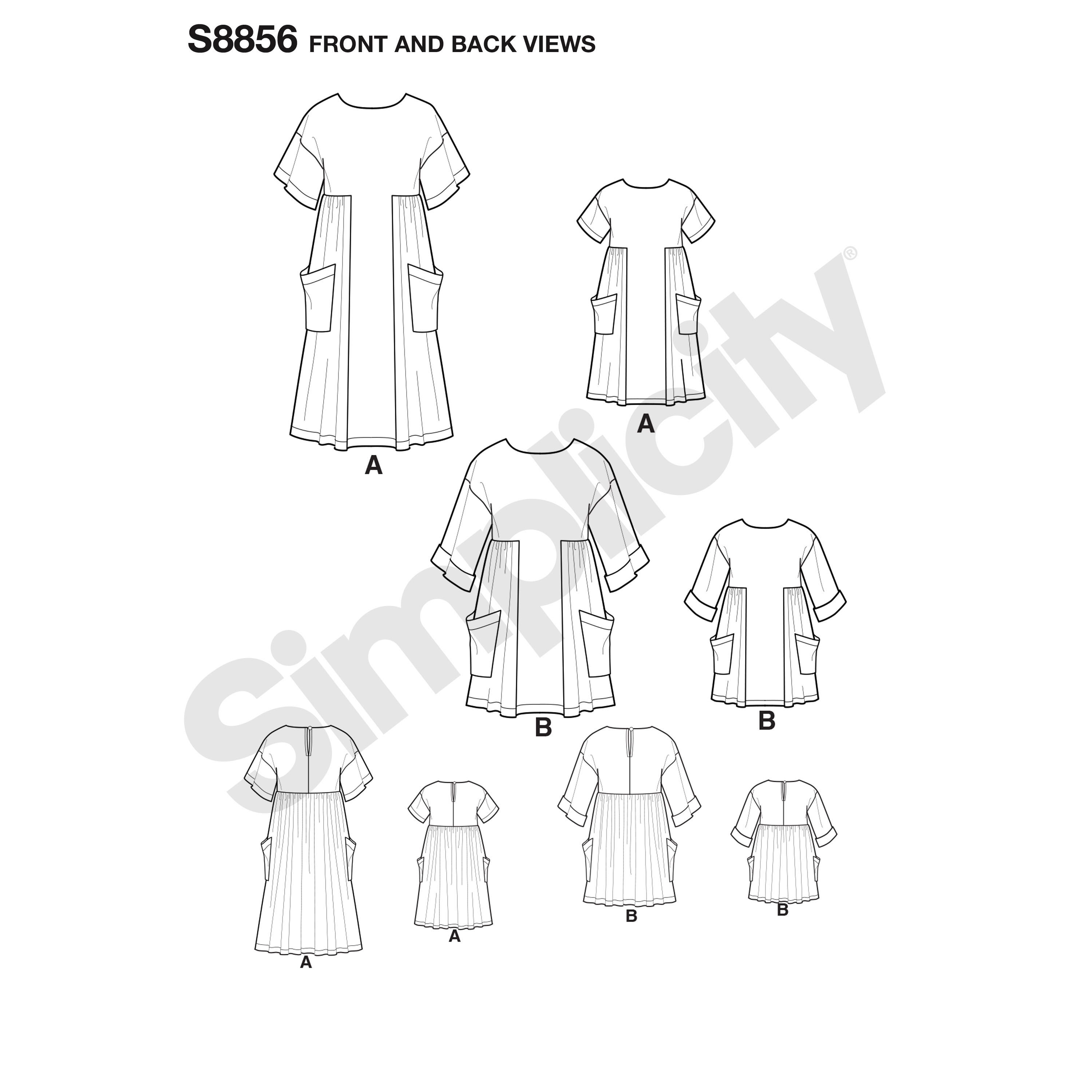 Simplicity 8856 Children's and Misses' Dress and Tunic