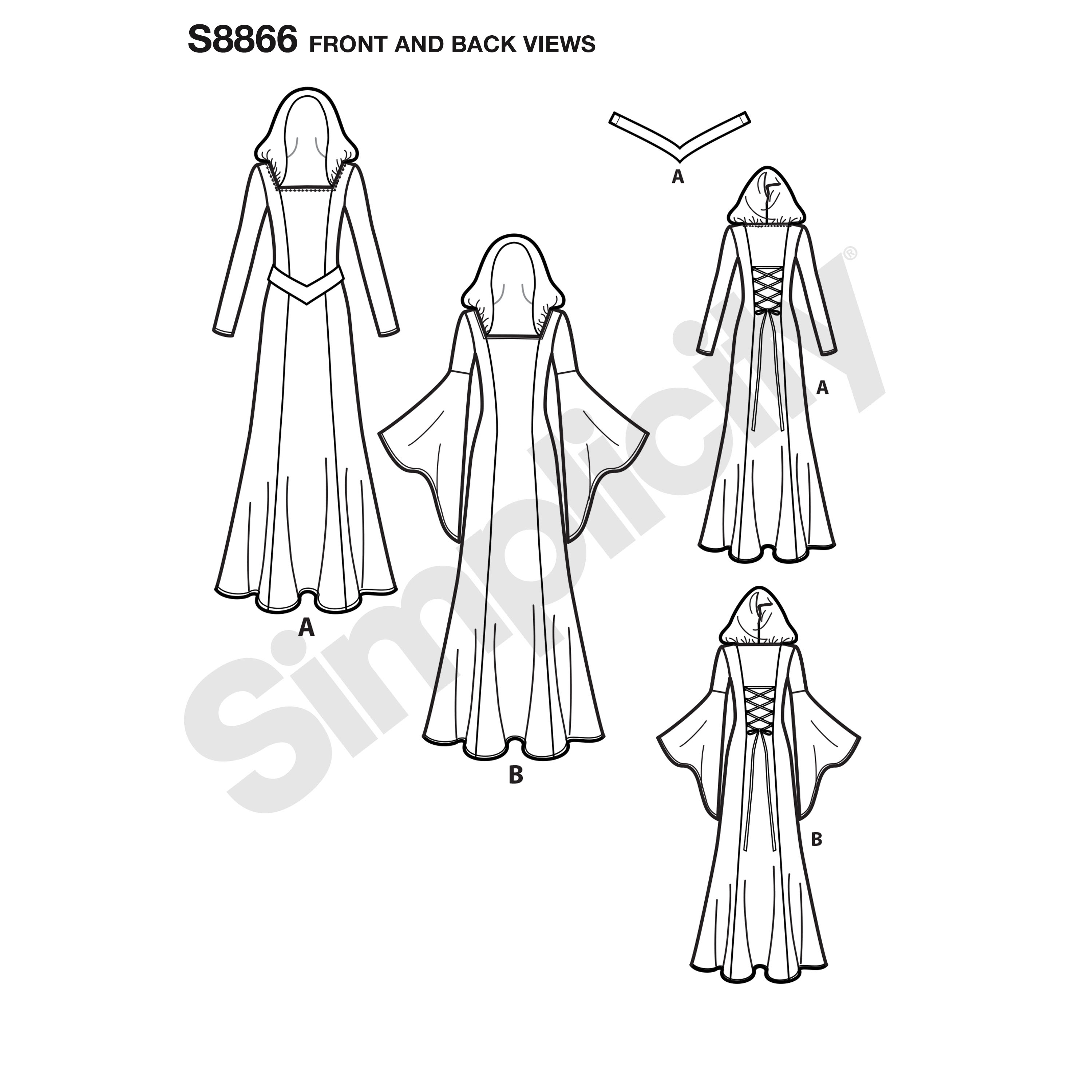 Clothing pattern 14-22 Costume pattern Sizes 6-14 or # S8866 H5/R5 Simplicity Dress patterns 8866 You pick Simplicity patterns