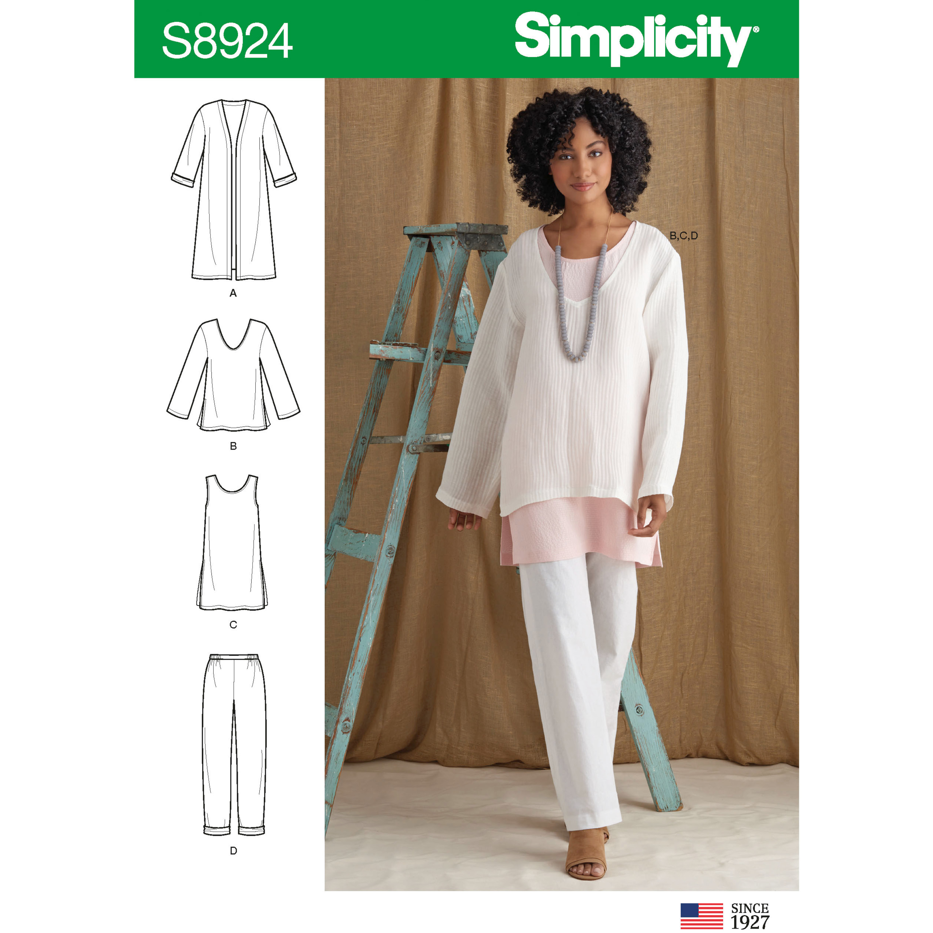 Simplicity 8924 Misses' Jacket, Top, Tunic, and Pull-On Pants