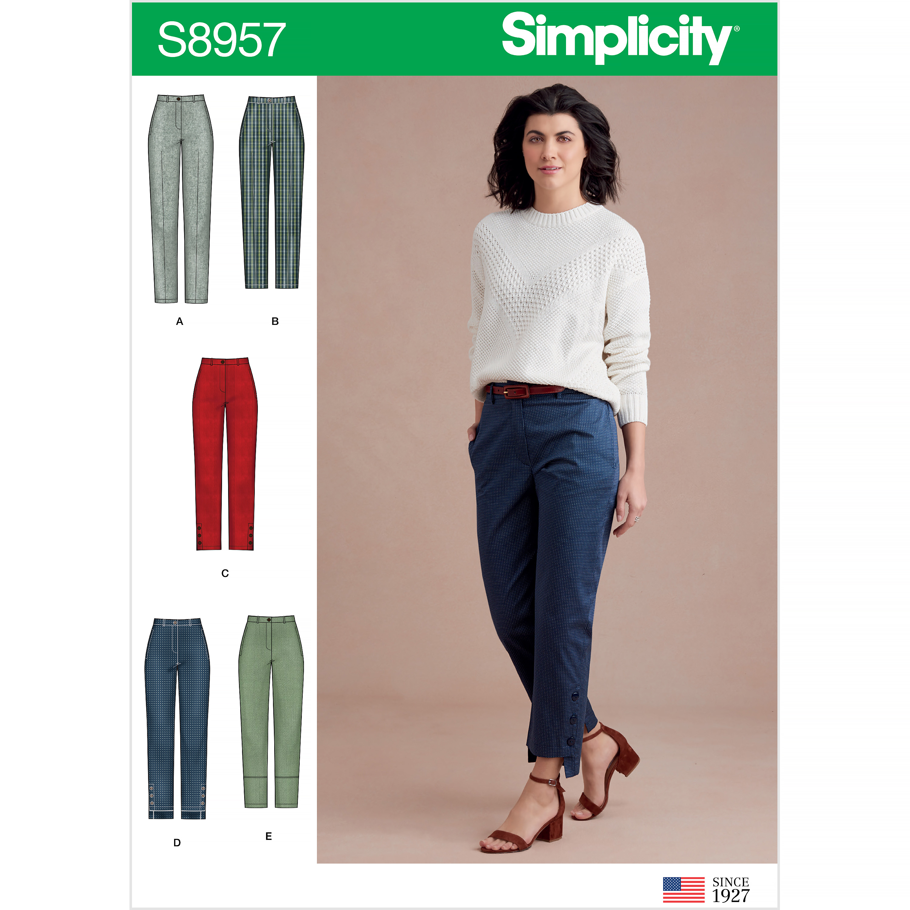 Simplicity 9715 High Waisted, Wide-leg Pants Sewing Pattern for