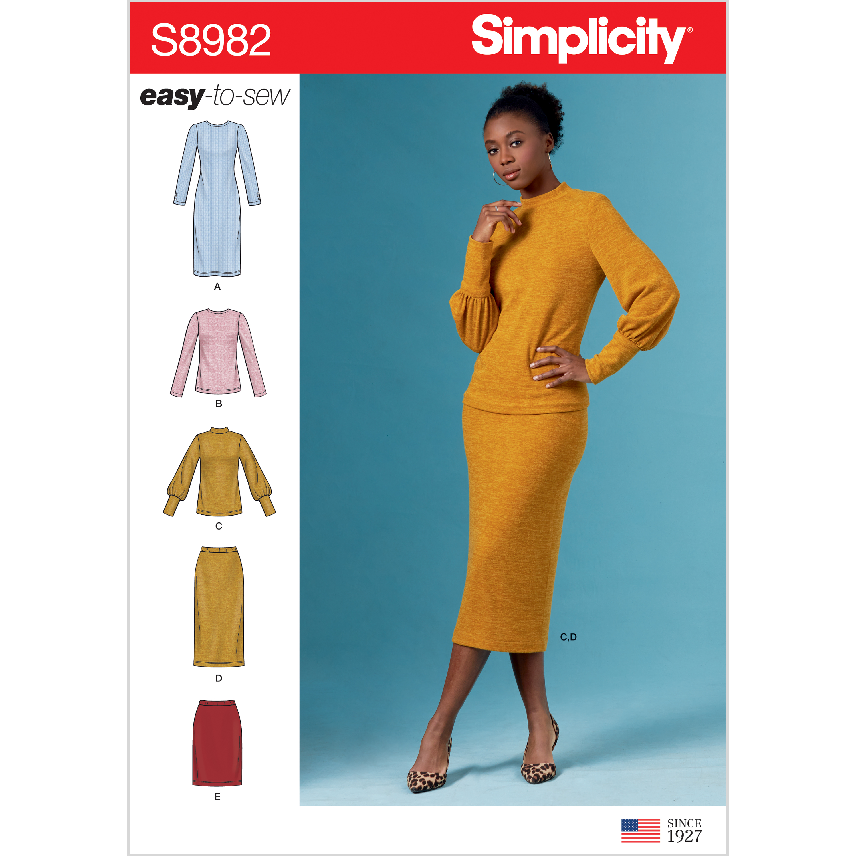 Simplicity 1698 Stretch Knit Skirt, Top and Jacket Sewing Pattern 10