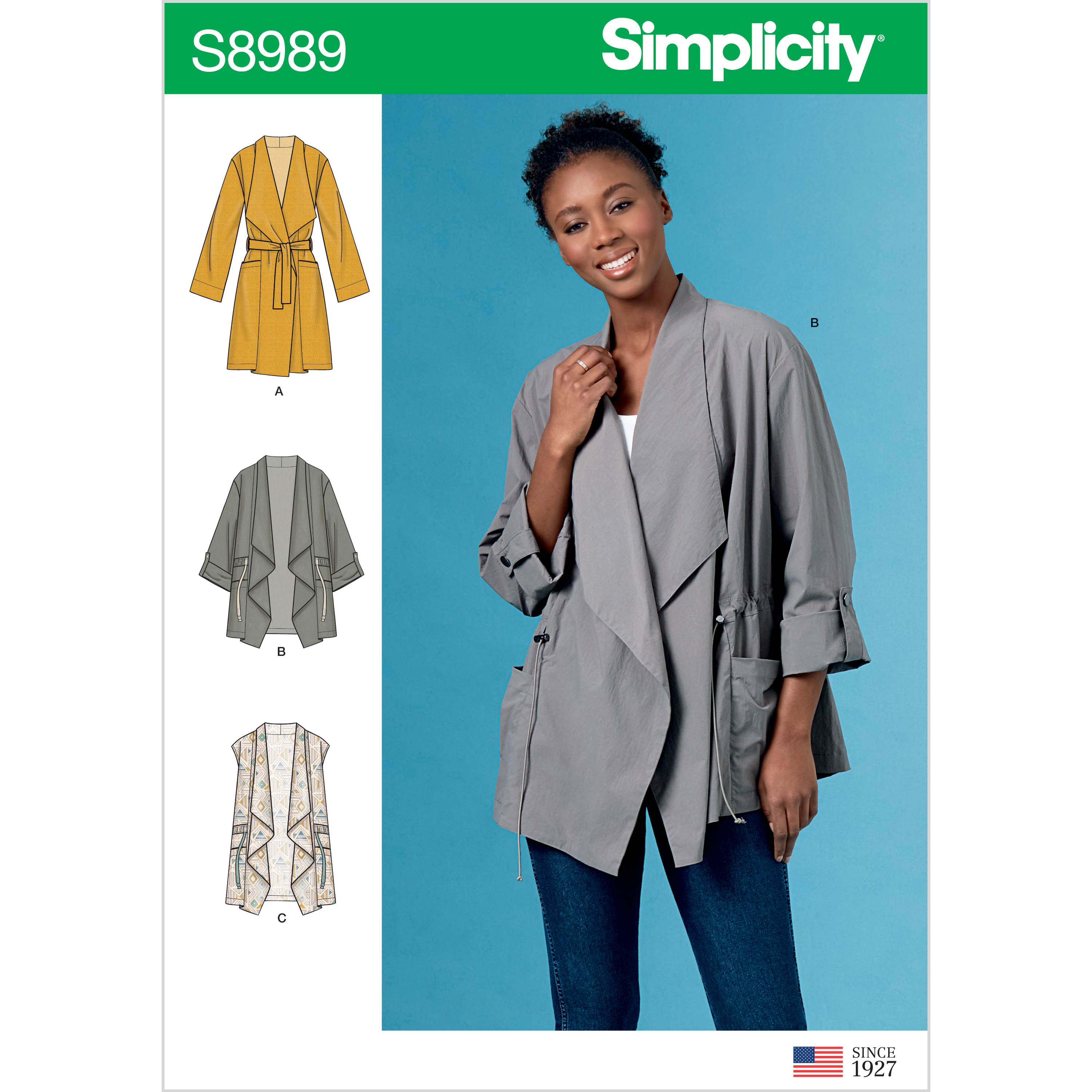 Simplicity 8989 Misses' Jacket, Coat and Vest