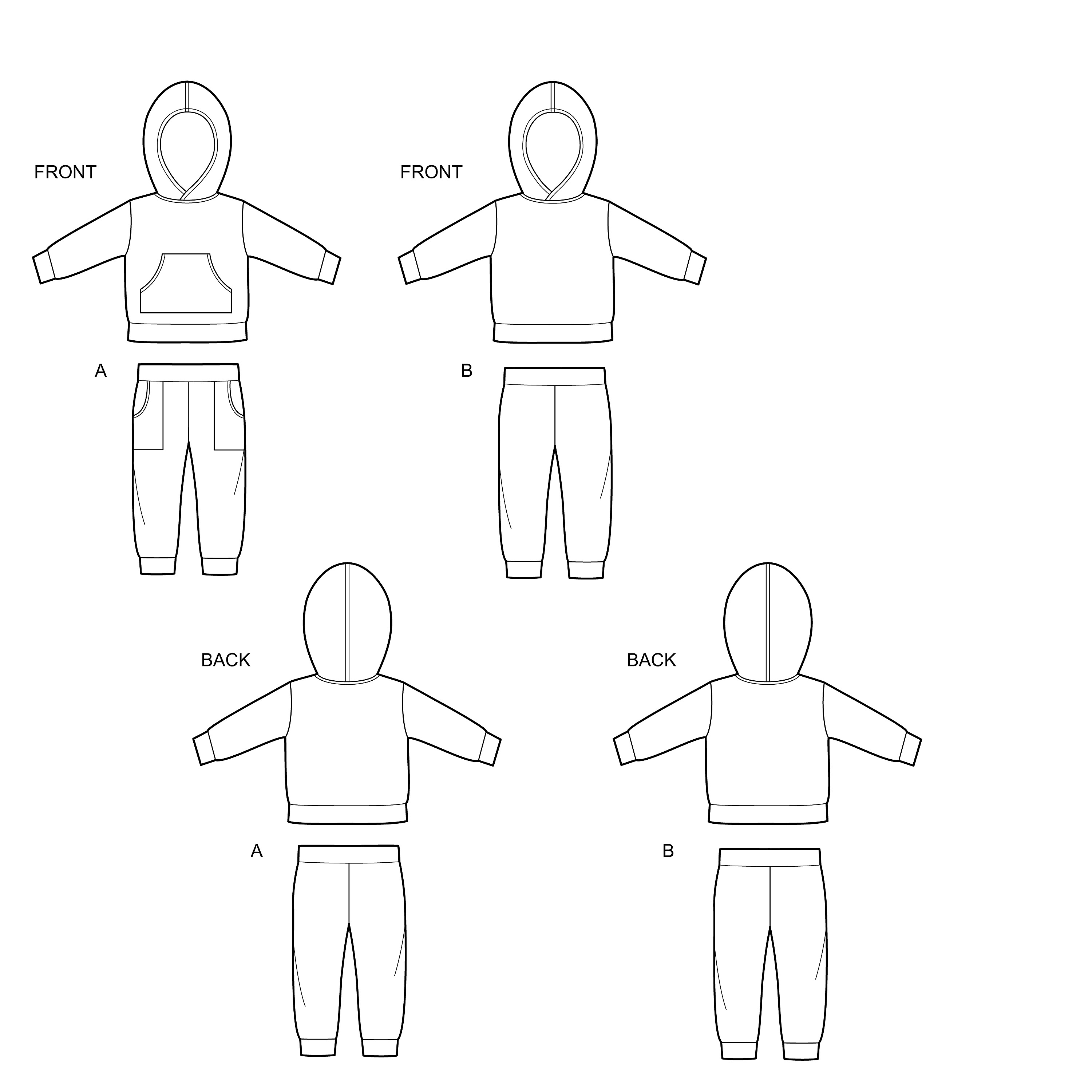 Simplicity 8996 Baby Infant Hoodie Top Pants Sewing Pattern Sz XXS-L