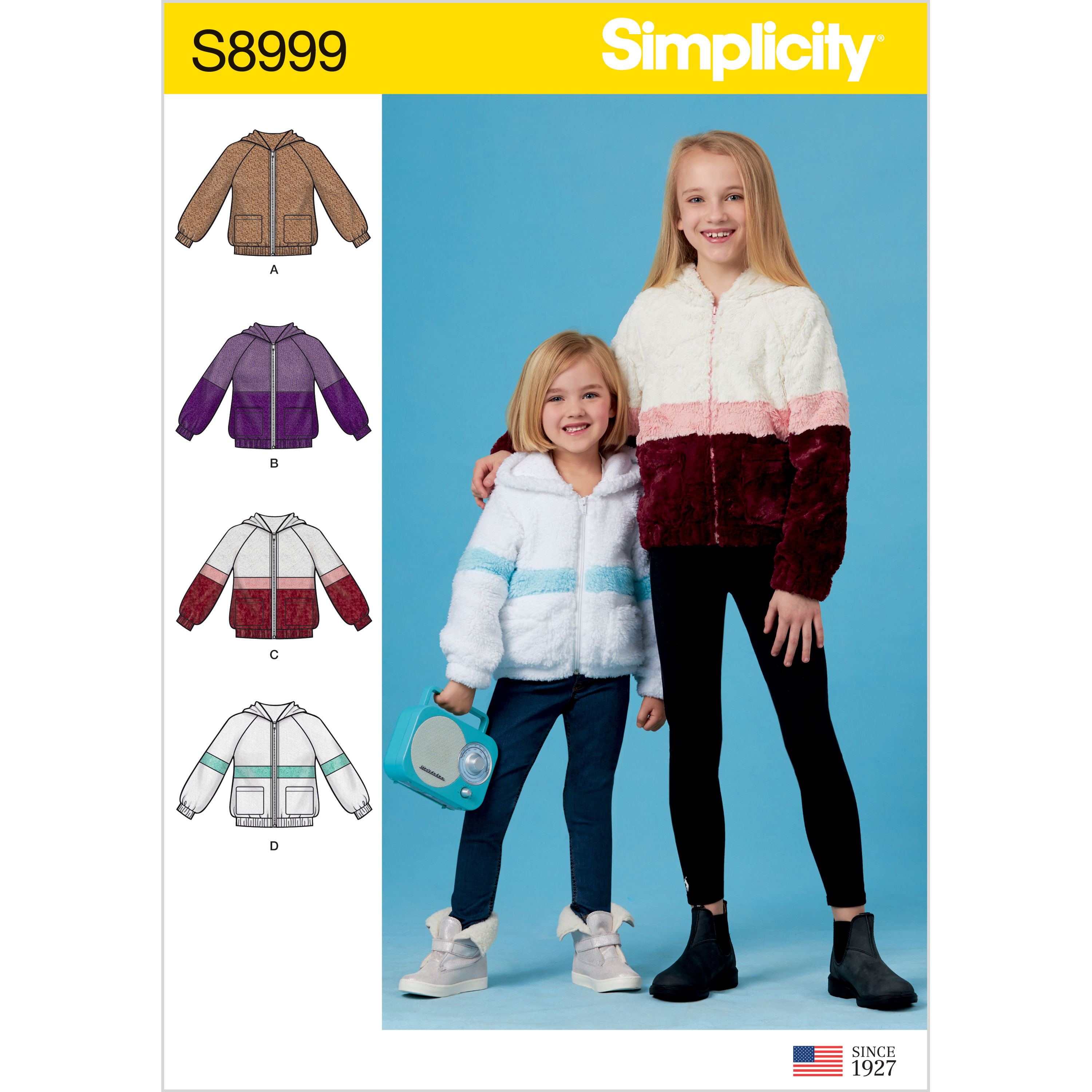 Simplicity 8999 Children S And Girls Knit Hooded Jacket