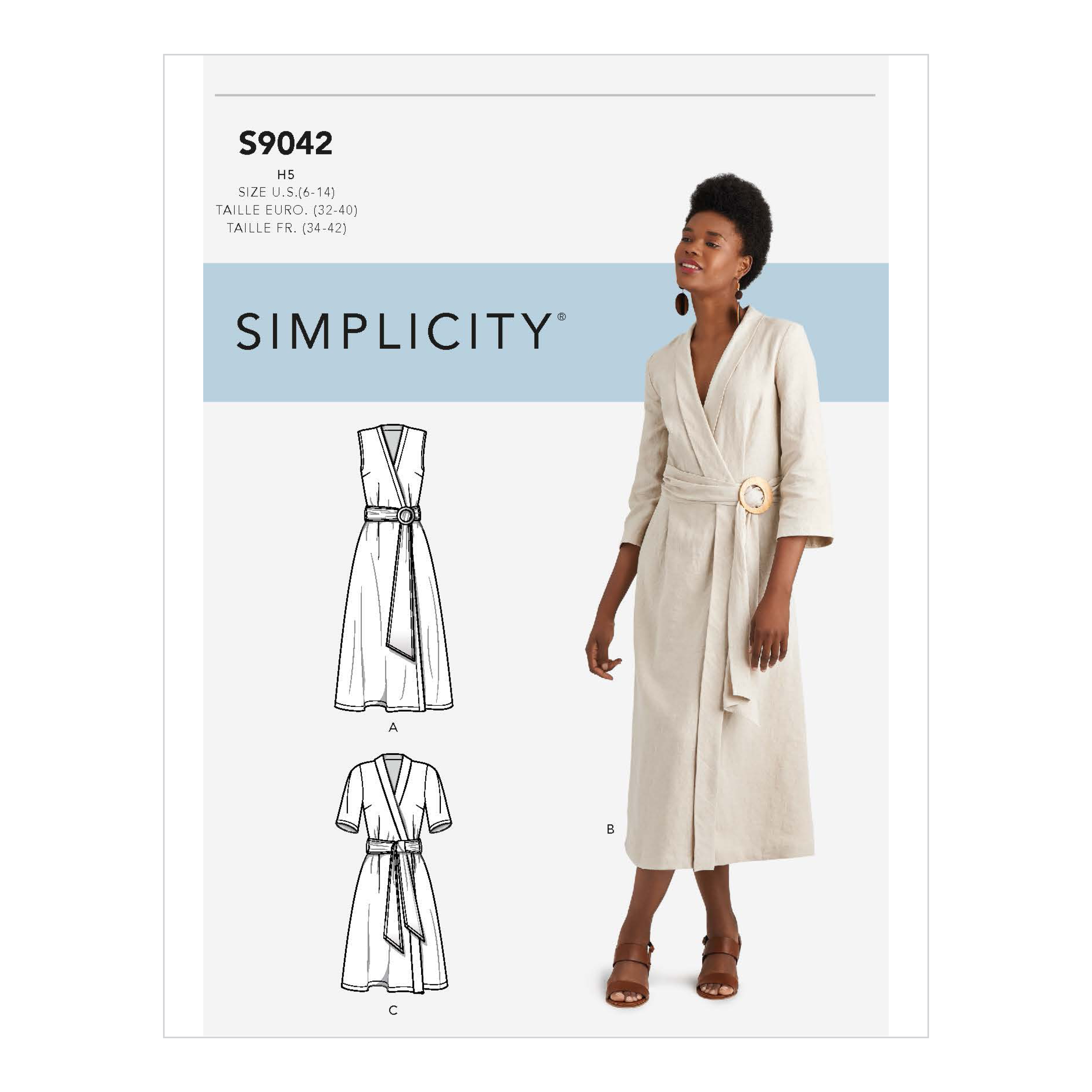 Simplicity 9042 Misses Wrap Dresses Length Variations Sewing Pattern Sz 6-14