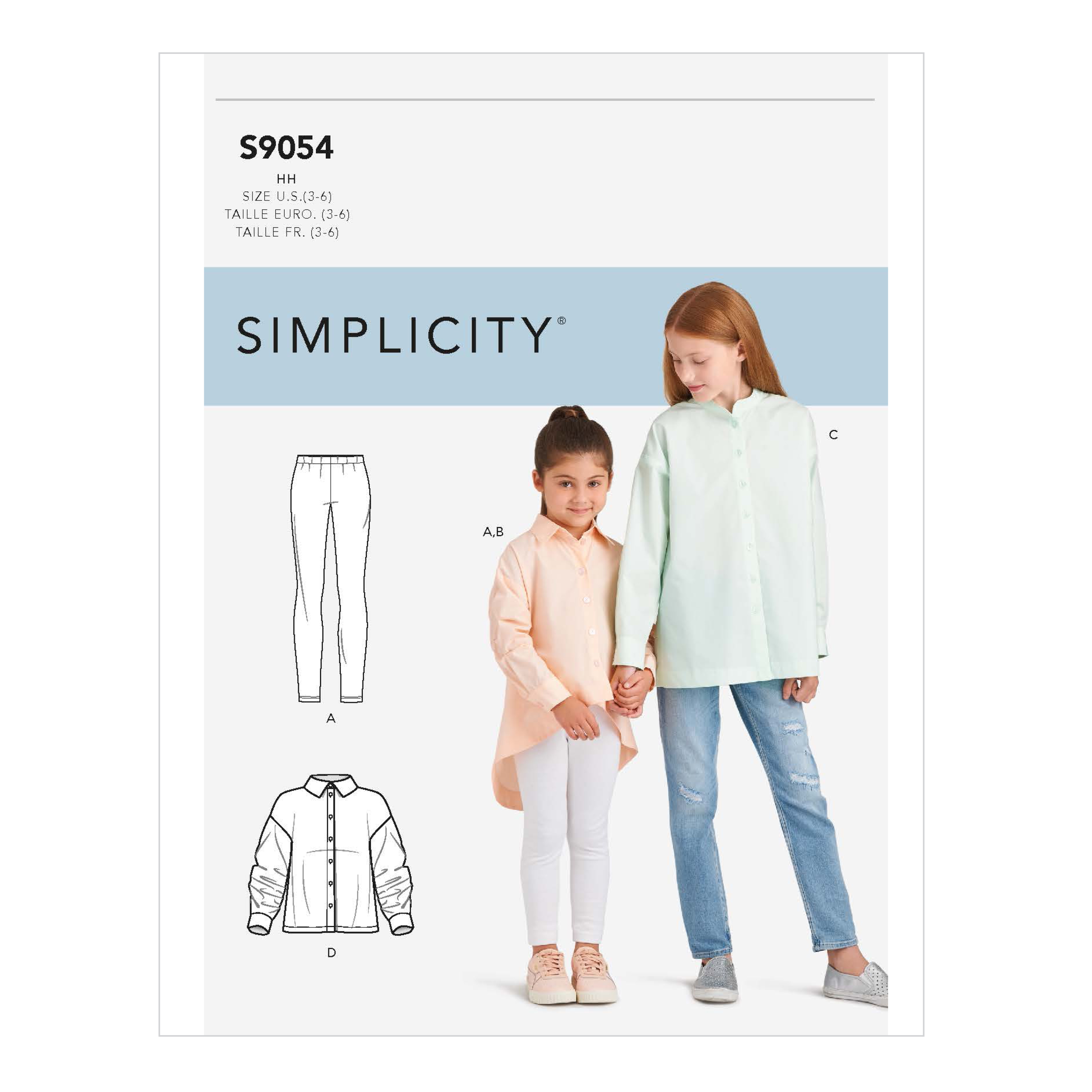 Simplicity Simplicity 9054 Children's & Girls' Oversized Shirts With or ...