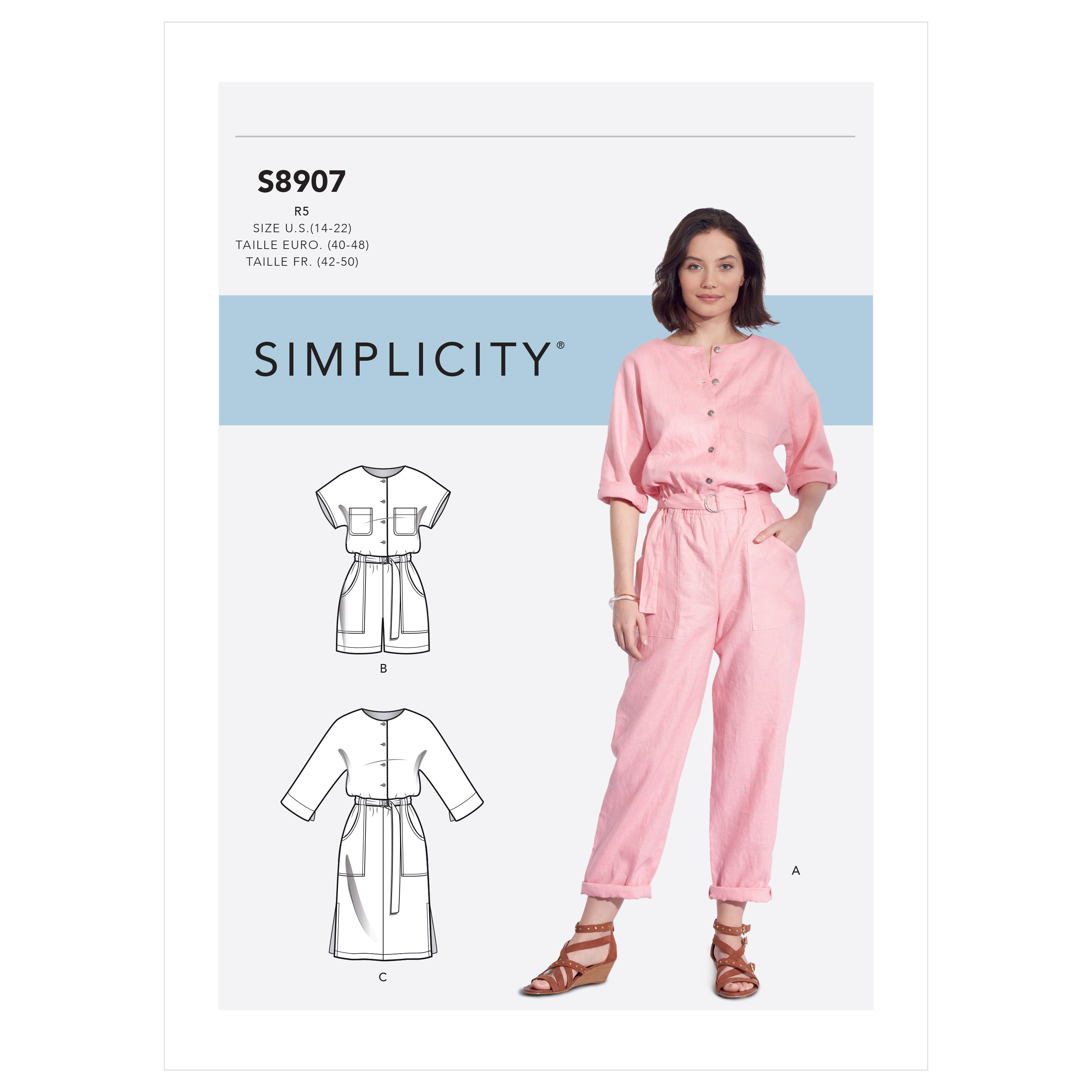 Simplicity 8907 Misses' Jumpsuit, Romper, Dresses, and Belt