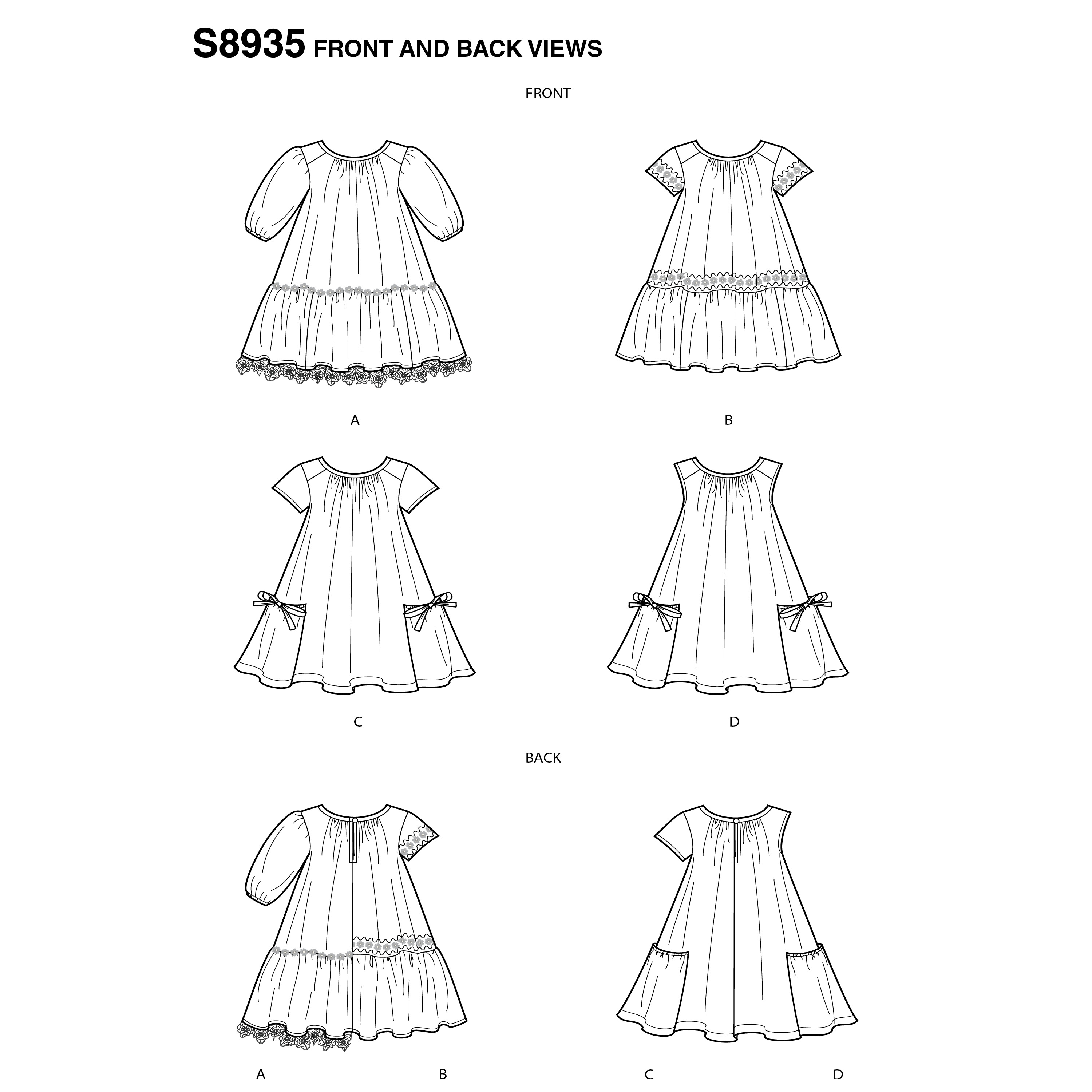 Simplicity 8935 Children's Dresses