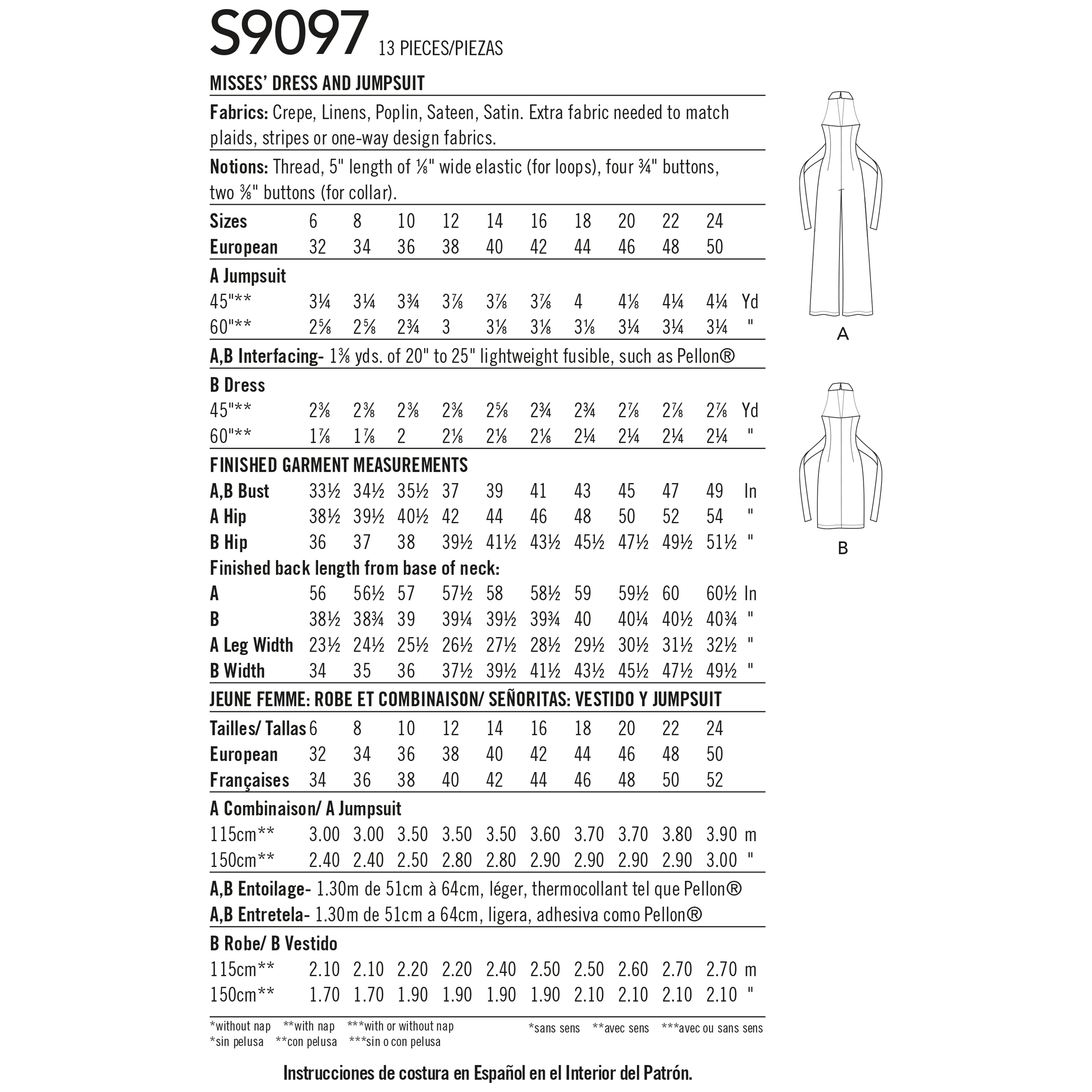 Simplicity 9097 Misses' Dress & Jumpsuit By Mimi G Style