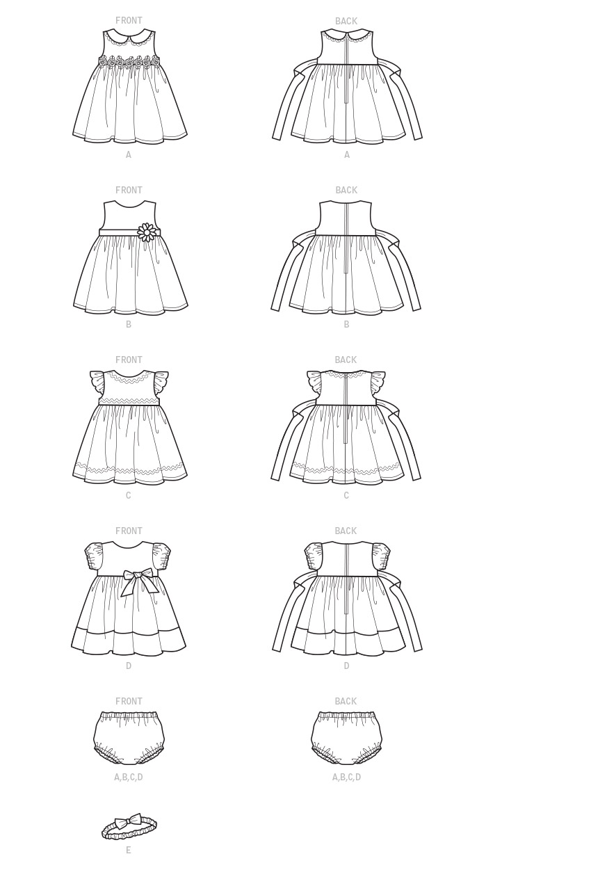 Simplicity Sewing Pattern S9117 Babies' Dresses, Panties
