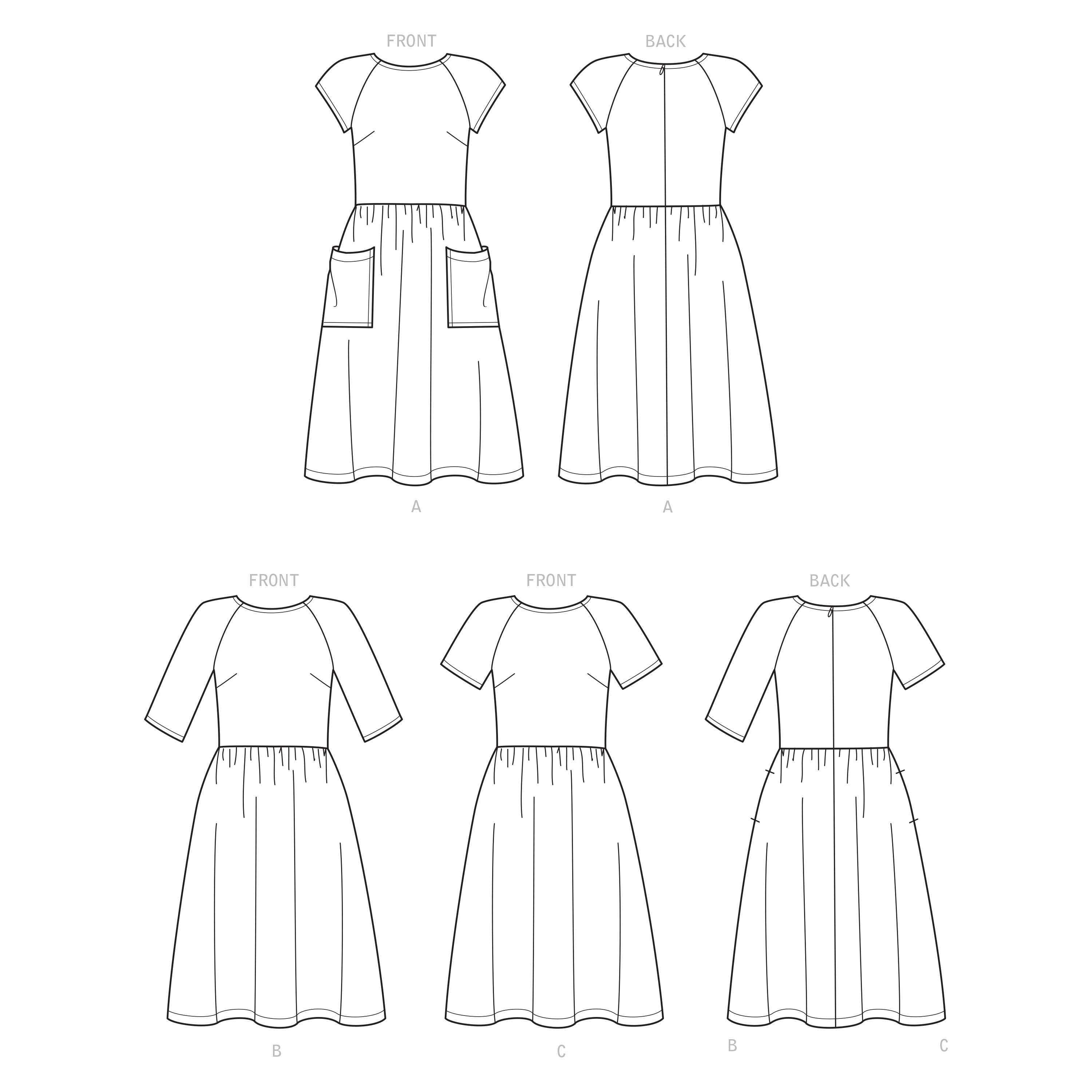 Casual Dress Pattern Sewing Pattern Women's Easy Dress Pattern Raglan Sleeve Dress Pattern Simplicity Sewing Pattern 9136