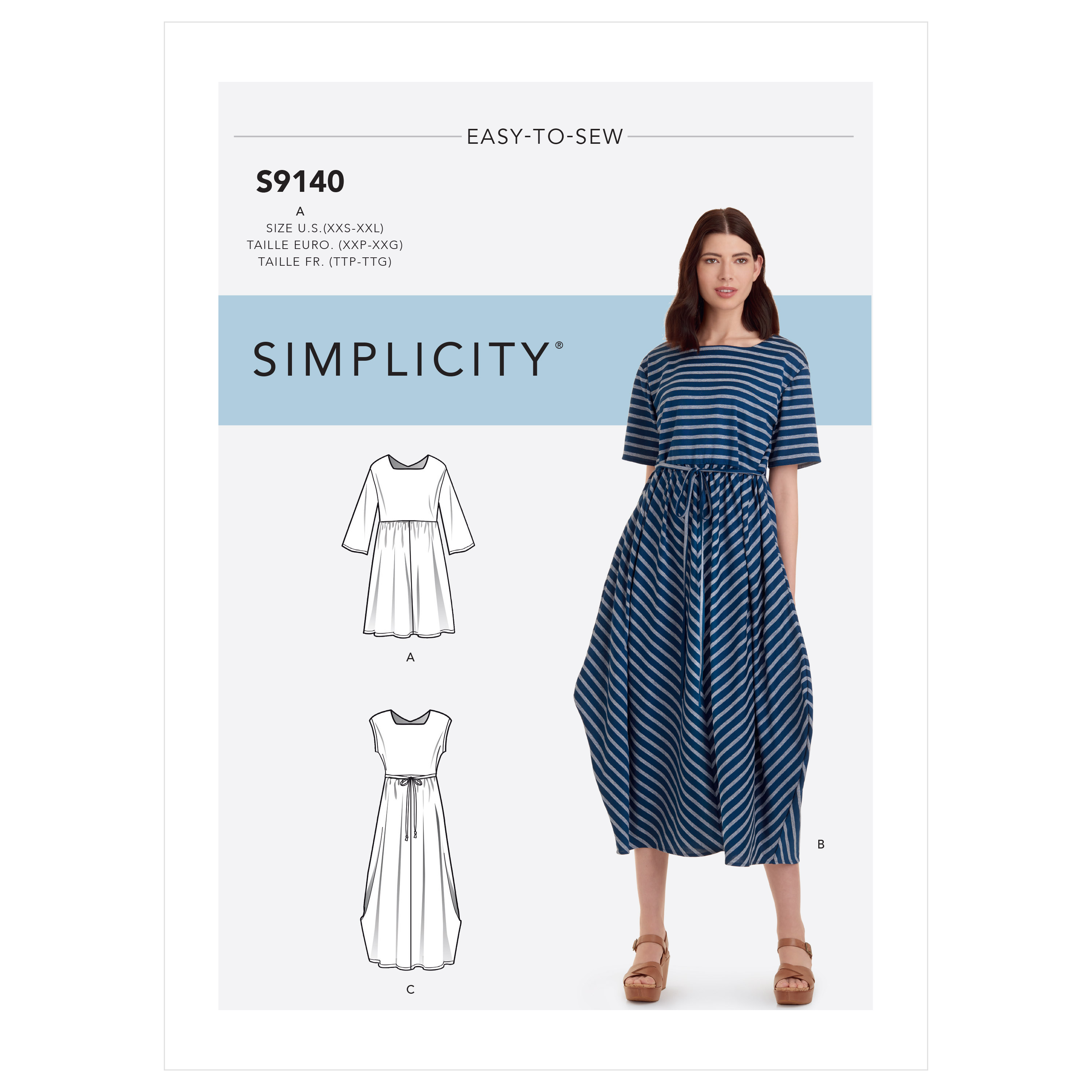 Simplicity 9140 Misses' Relaxed Pullover Dress