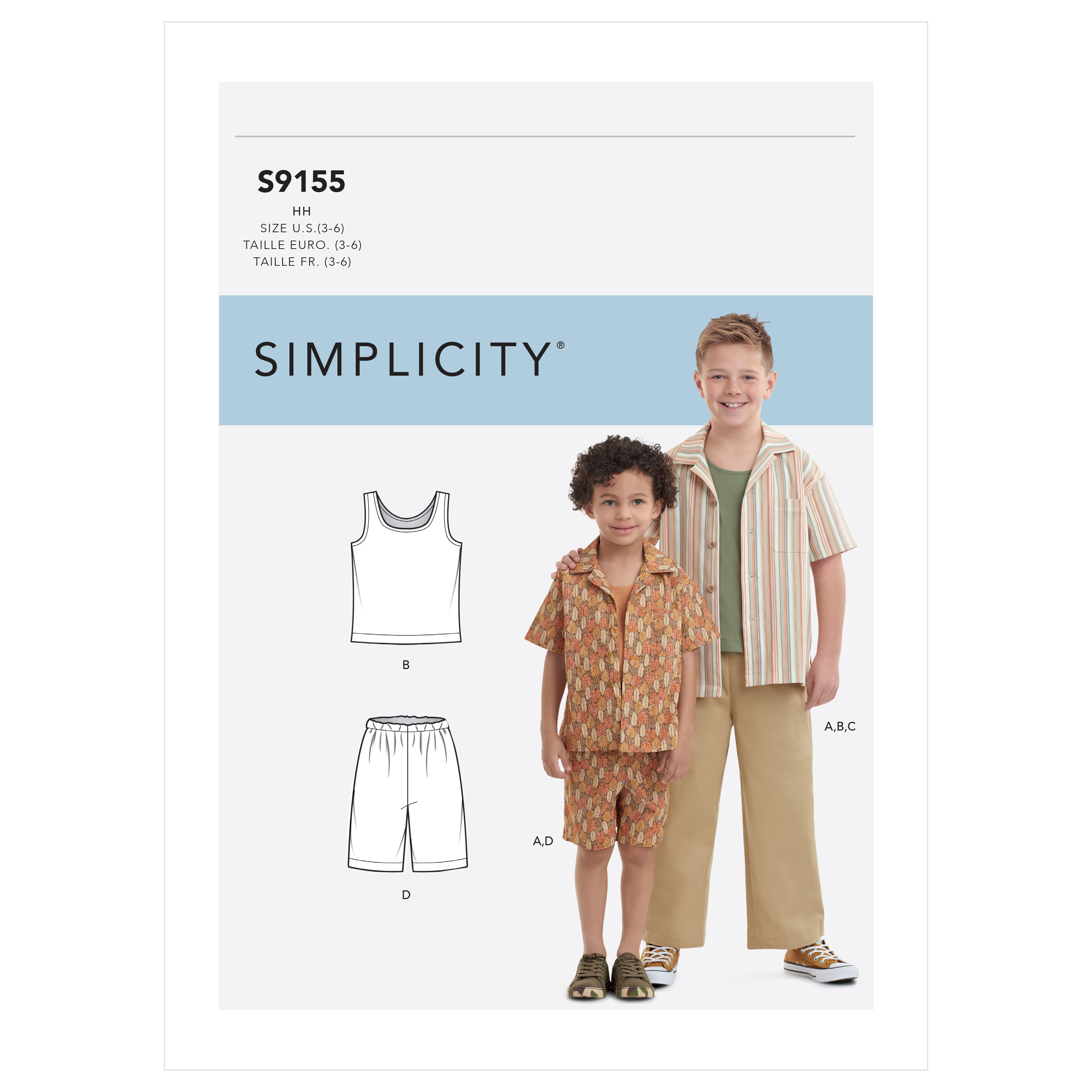 Simplicity 9155 Boys' Tops & Pants