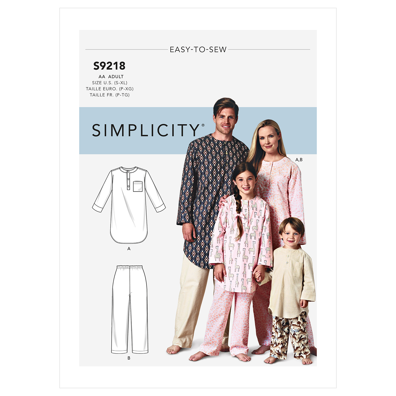 Simplicity 9218 misses men s children s tunic pants