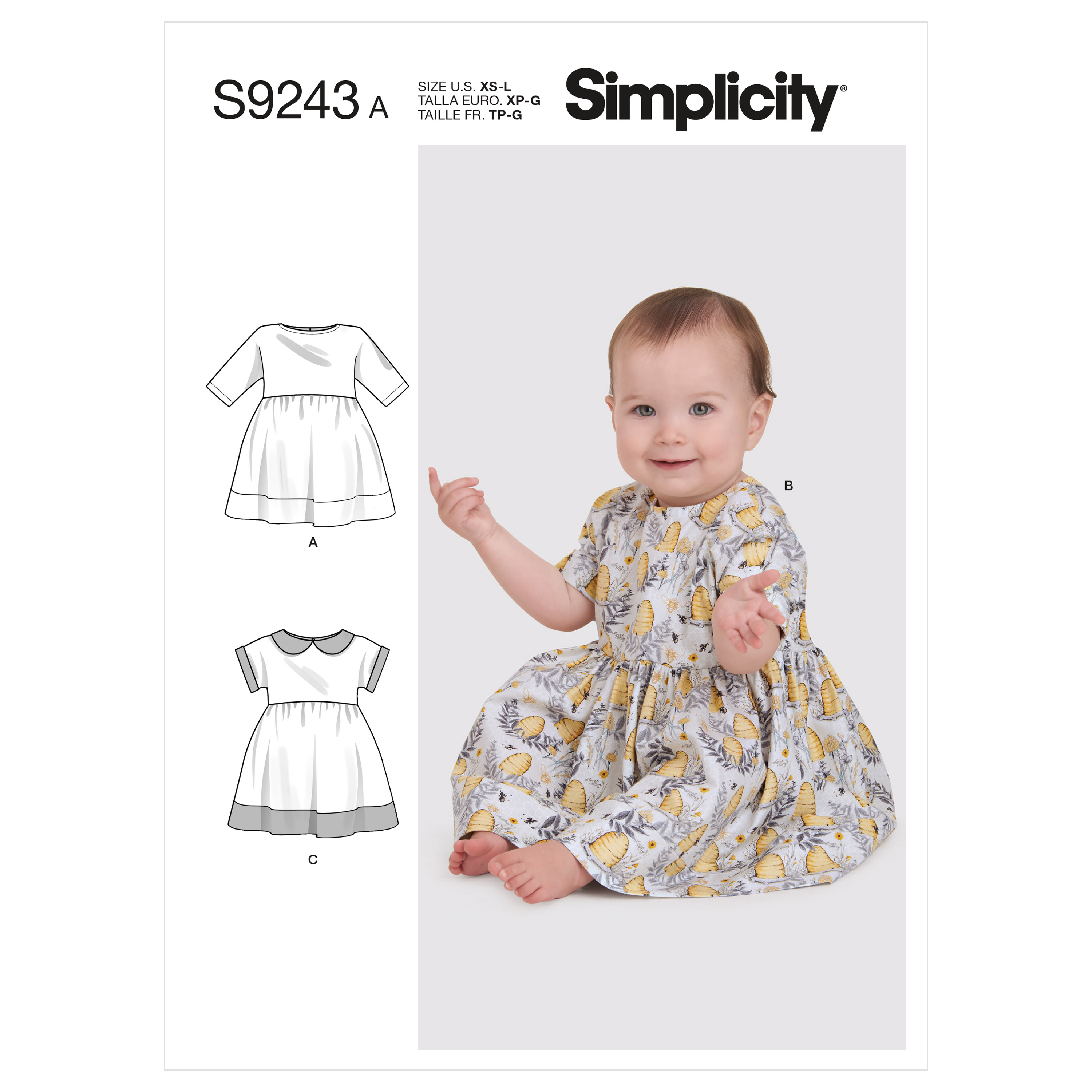Simplicity 9243 Babies' Dresses