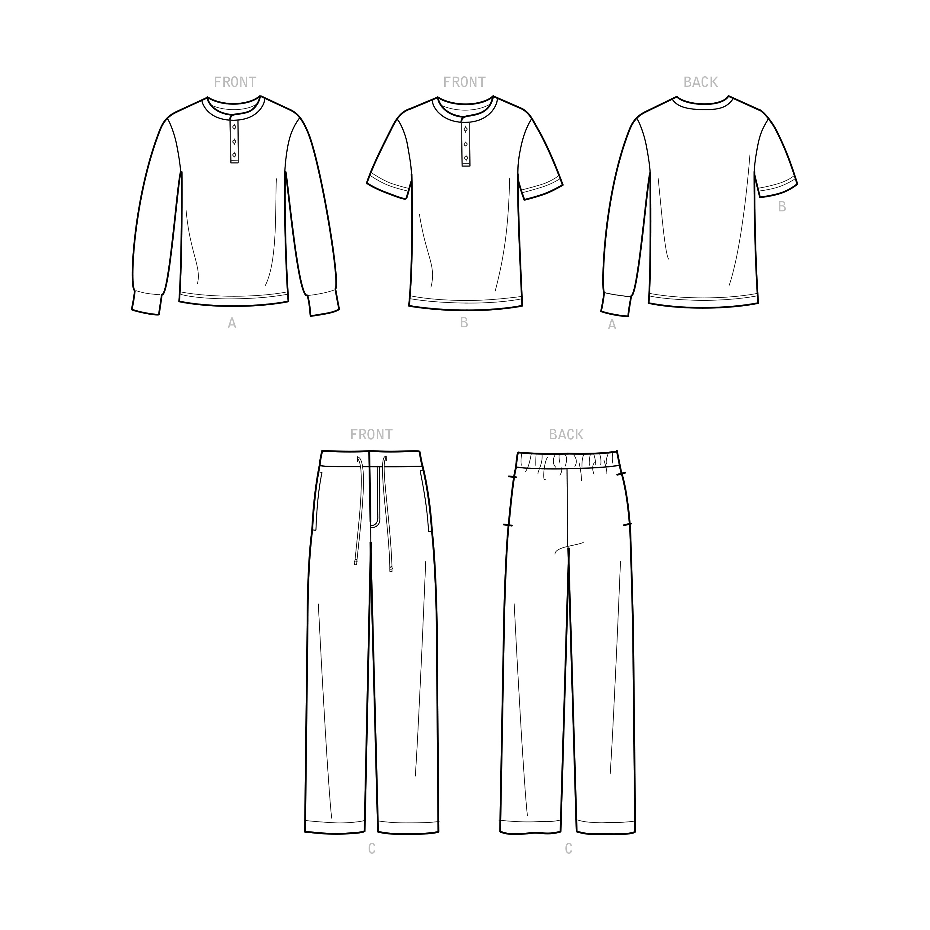 【期間限定】 9315 Simplicity Men's Pants and Tops Knit 裁縫材料