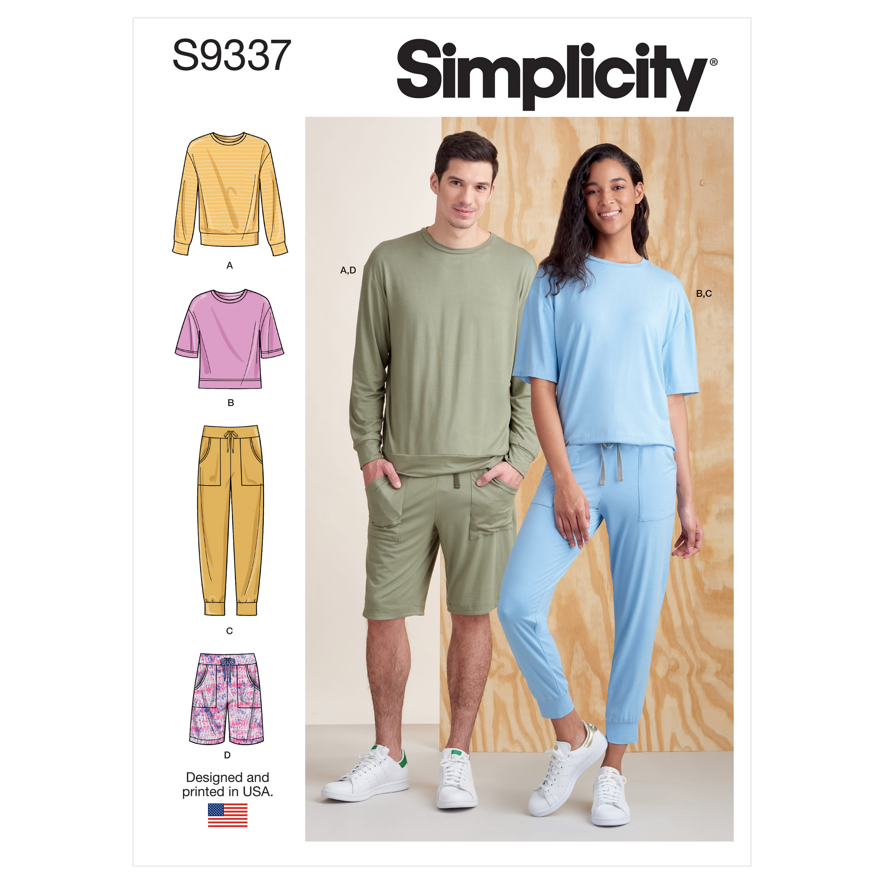 Simplicity Sewing Pattern S9338 Men's Pull-On Pants or Shorts 9338
