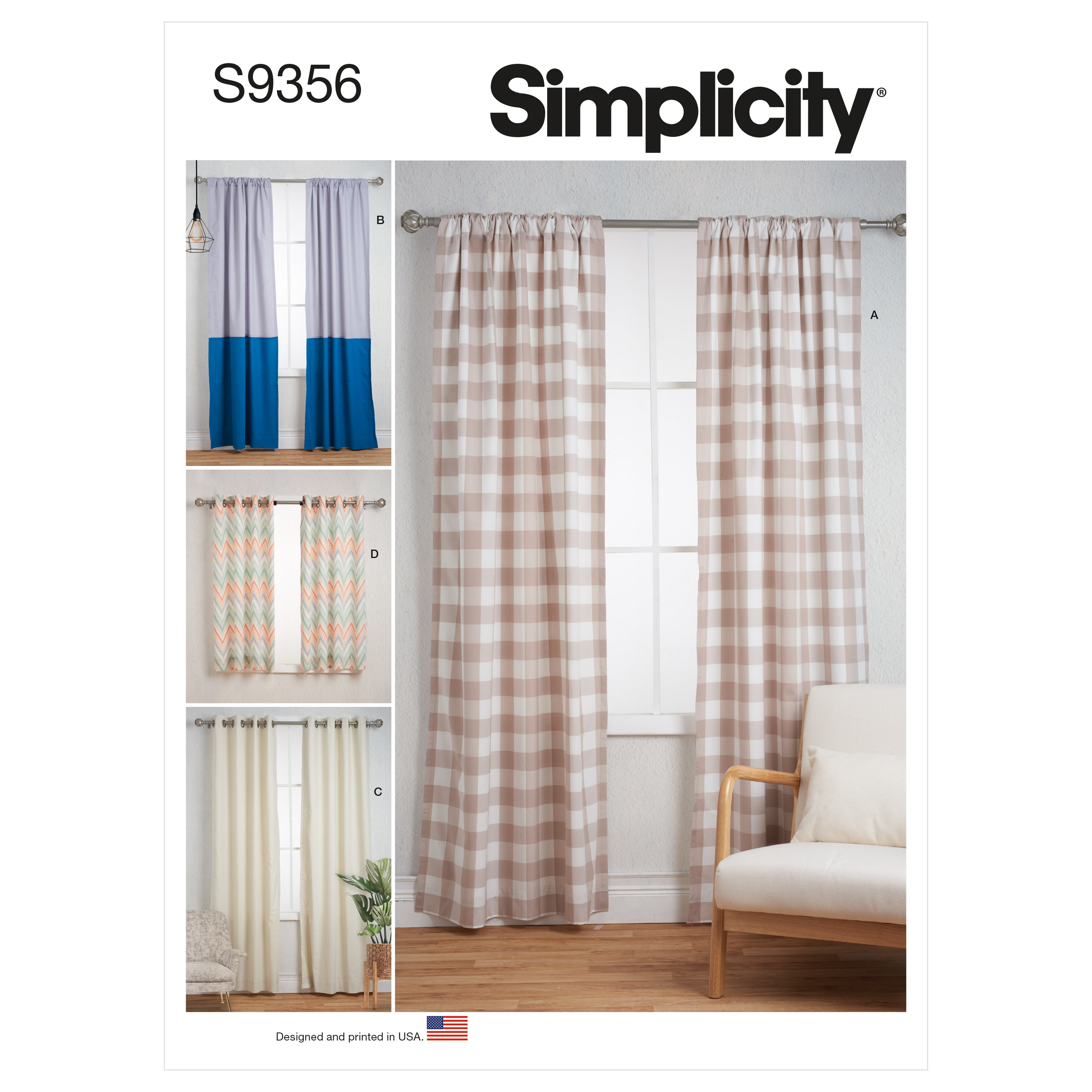Simplicity 9986 Sewing Pattern for Dummies, Window Shades, One