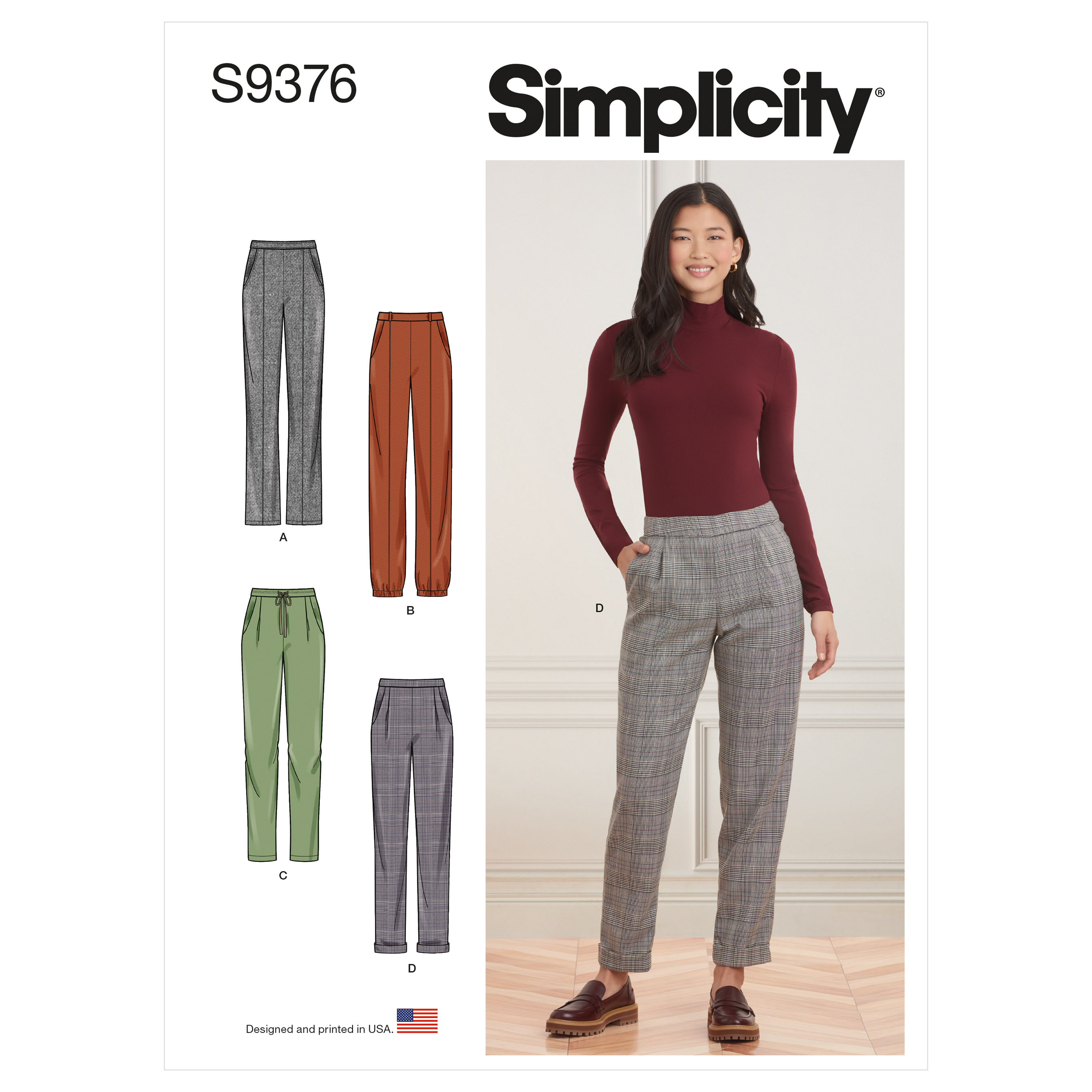 Simplicity 9376 Misses' Pull-on Trousers