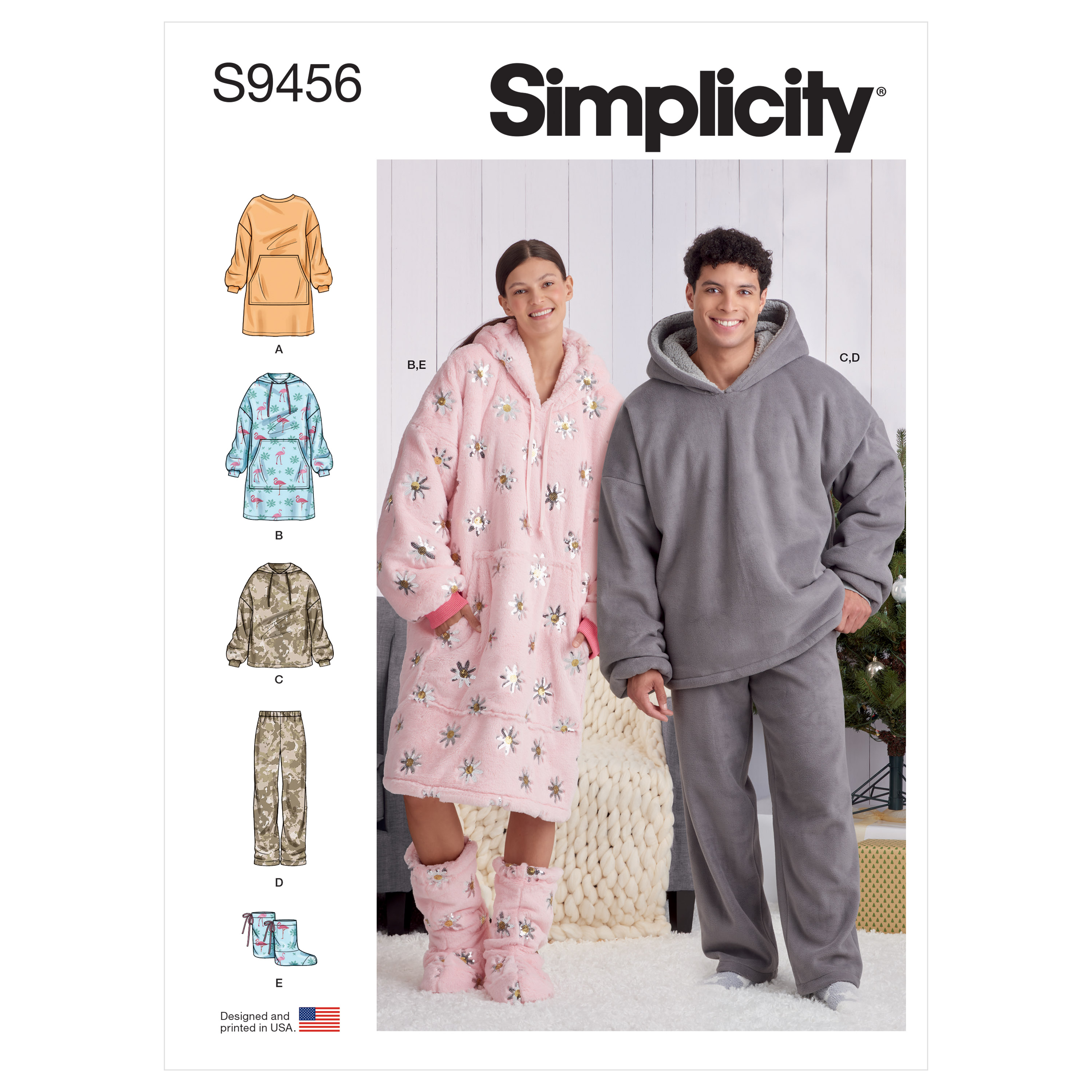 Simplicity 9456 Unisex Oversized Hoodies, Pants and Booties
