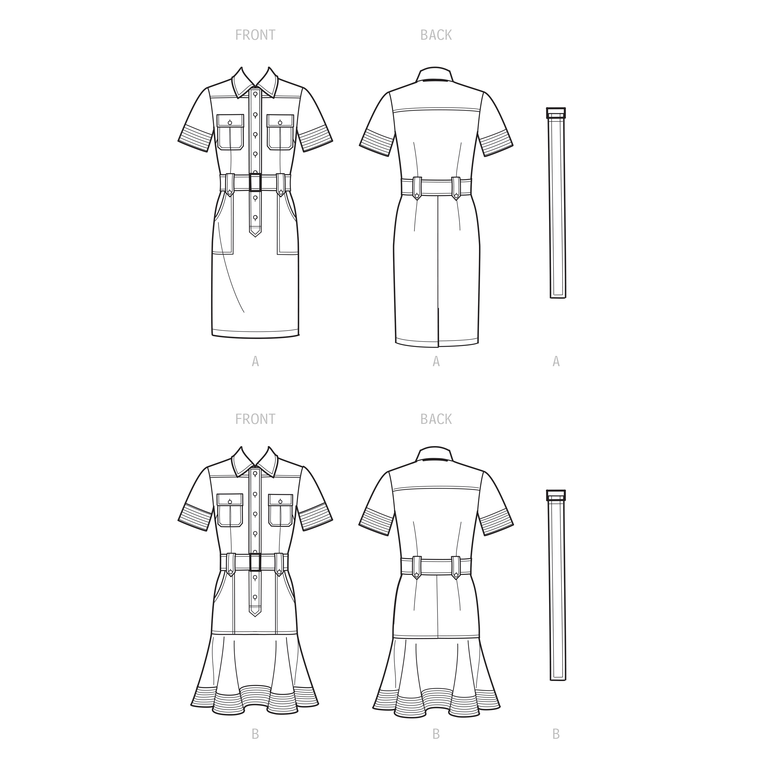 Simplicity 9463 Misses' Shirt Dress with Belt