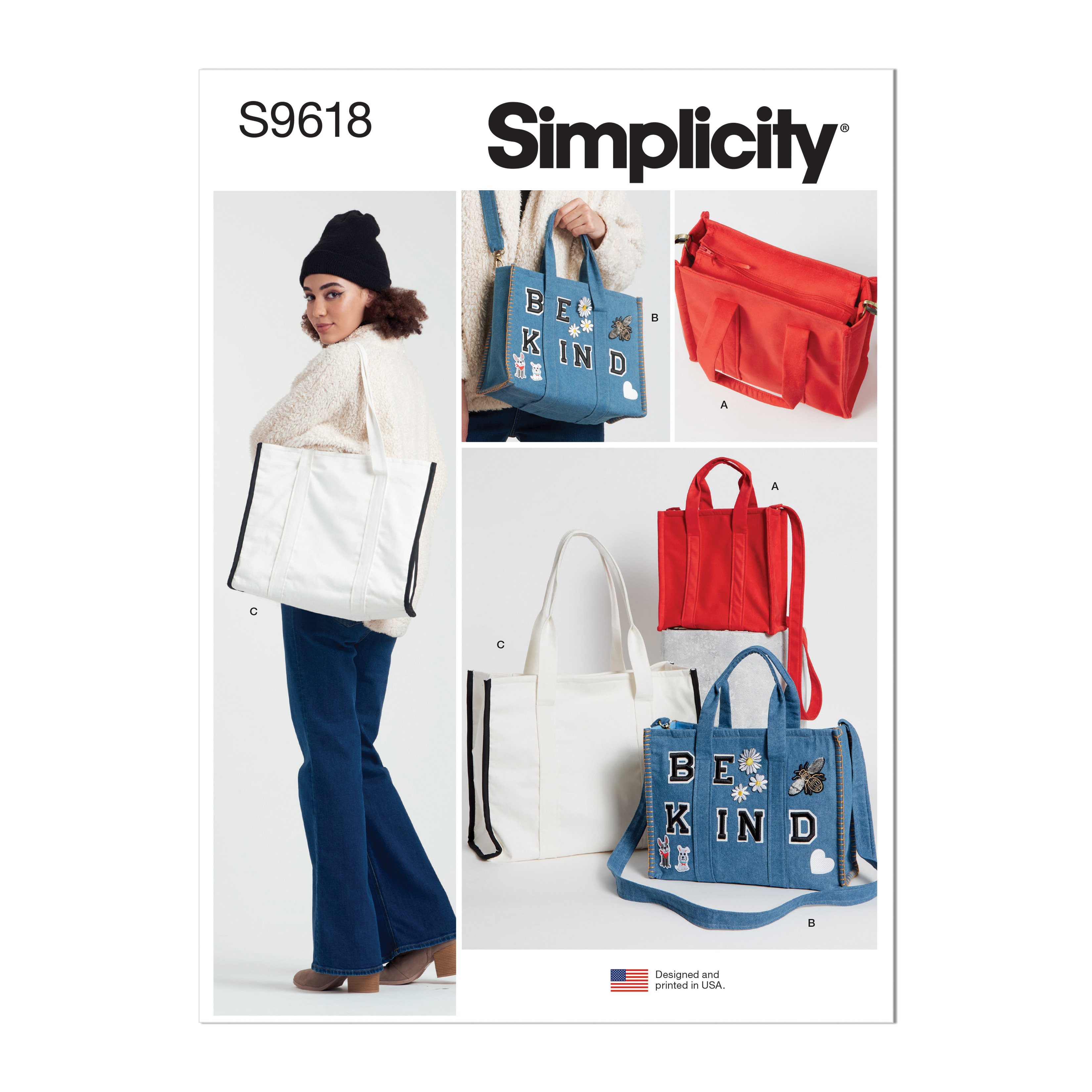 Simplicity 9618 Tote Bag in Three Sizes