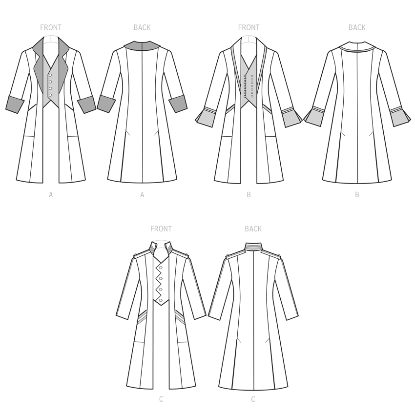Simplicity 9630 Men's Costume Coats