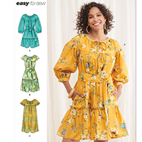 Sewing Simplicity 9780 - A yoked Gathered Dress in a Fun Fall Print 
