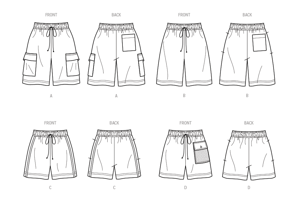 Simplicity 9795 Unisex Shorts